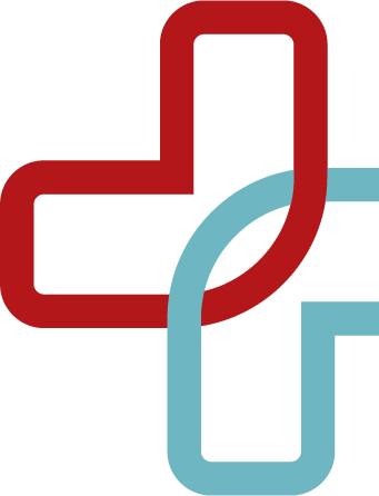 Stylized graphic of a red and blue paperclip overlapping.