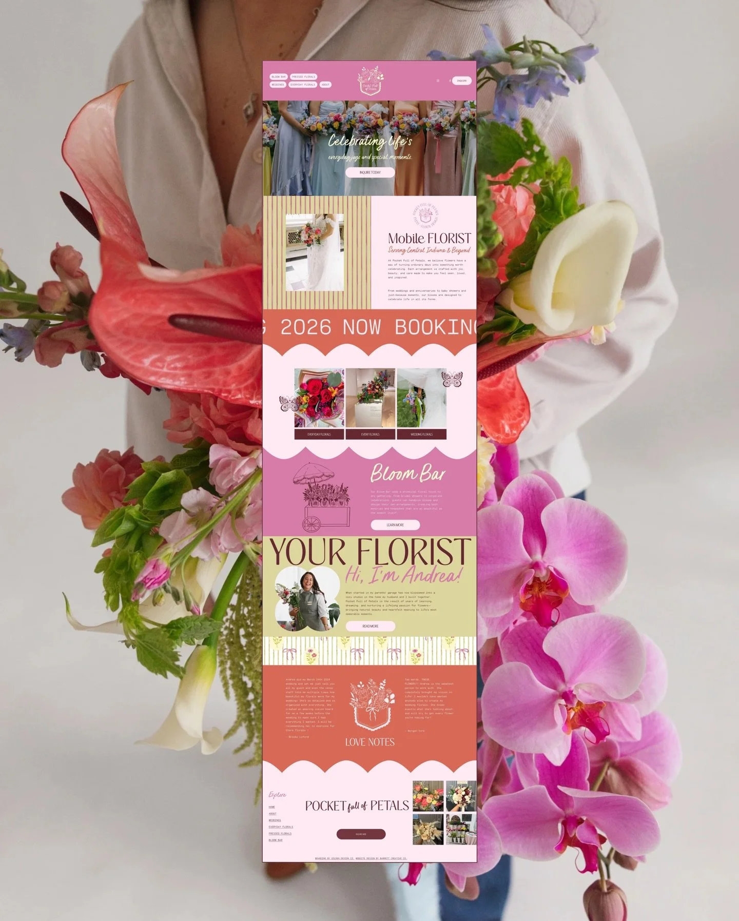 Couldn&rsquo;t be more obsessed with the new website for @pocketfullofpetalsllc 💌✨

The imagery, patterns, and bright floral colors gave Andrea&rsquo;s business the online home of our dreams. This site feels so perfectly &ldquo;her&rdquo; vibrant, f