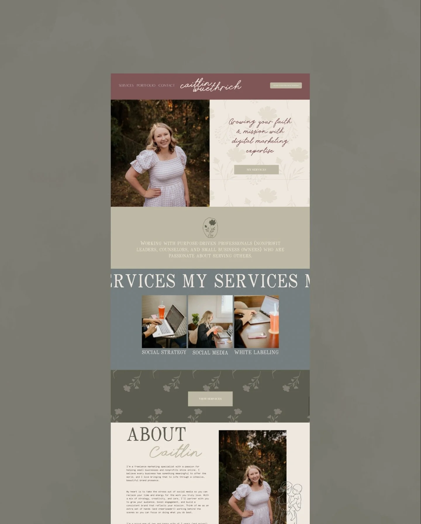 So excited to finally share the new website for @caitlinwuethrichmedia 

Charming, clean, and intentionally simple, Caitlin wanted a space where clients could easily explore her services and dive into her portfolio, and I love how it all came togethe