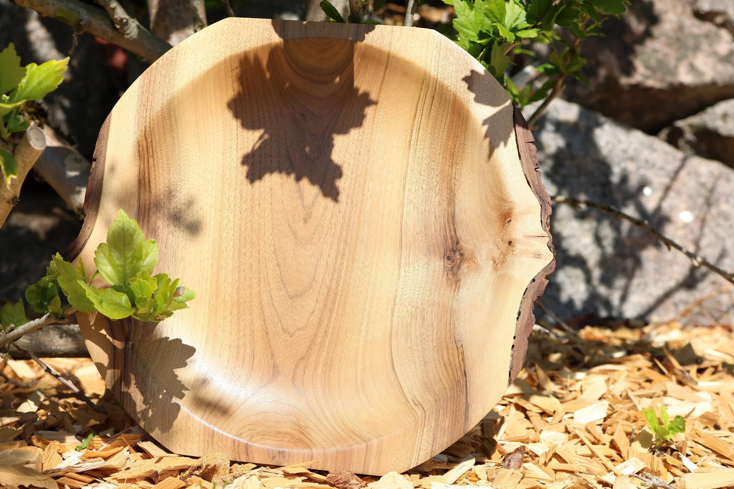 Apéro- / Dekoplatte aus Nussbaum