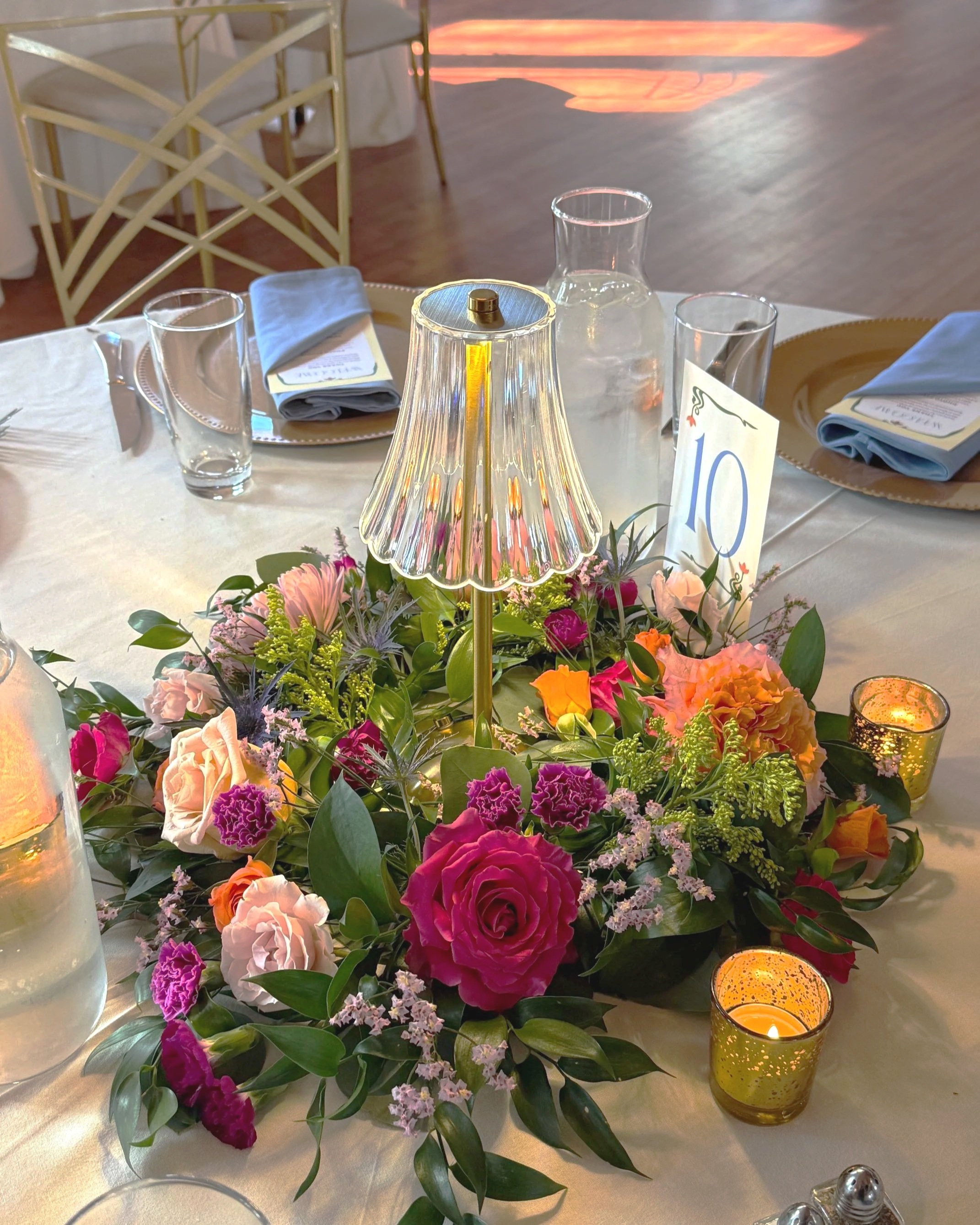 Greens and blooms with Bistro Lamp