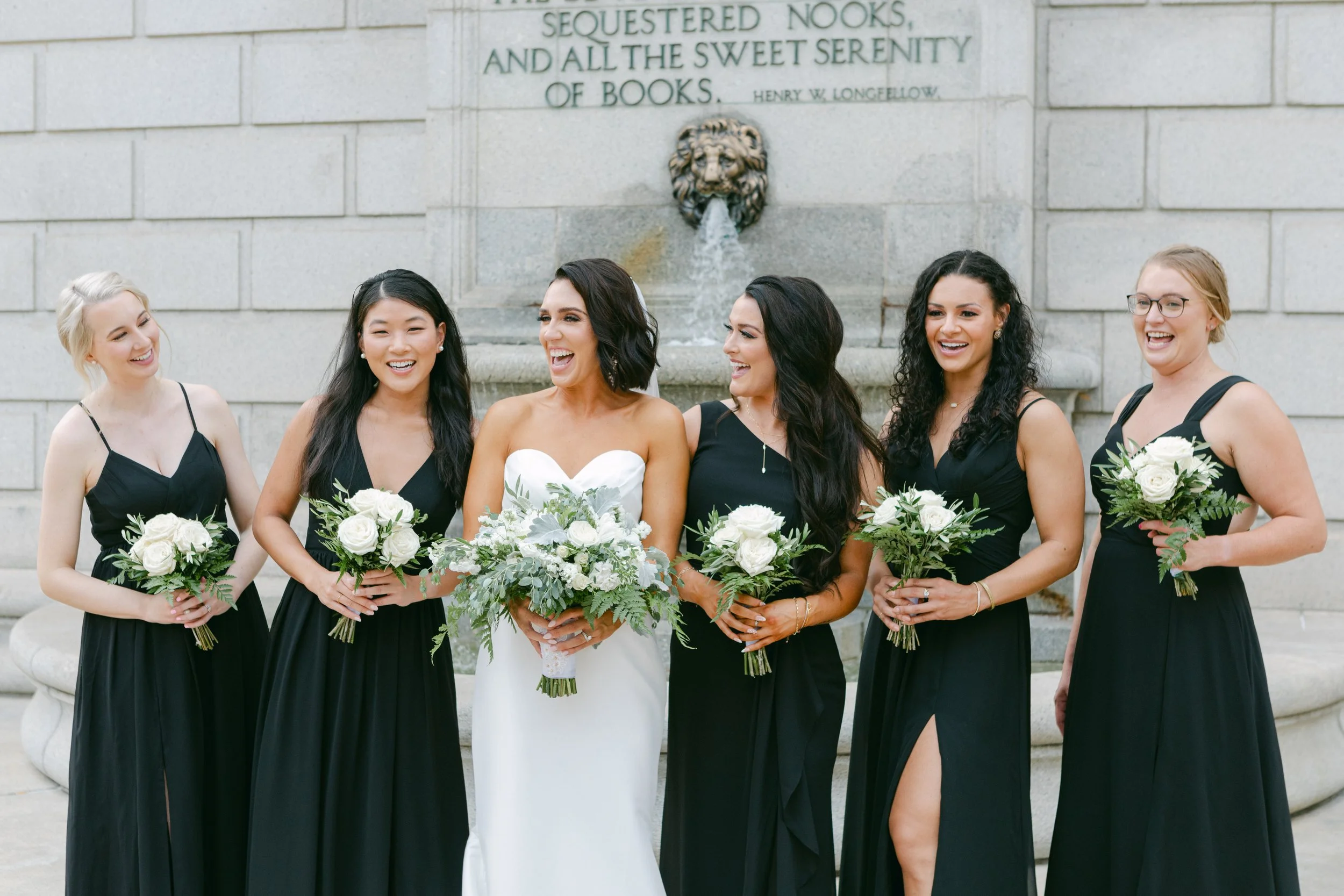 Bridal bouquets in white and sage