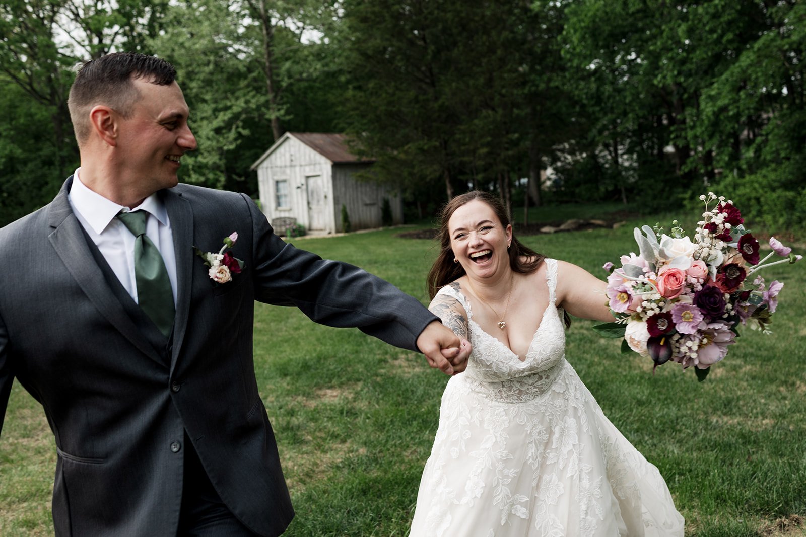 Our 100% Silk Custom Designed Bridal Bouquet and bout. 