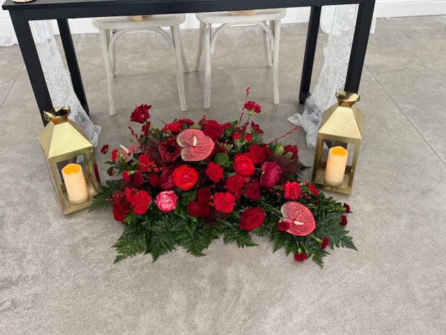 Ruby Red Floor Arrangement.