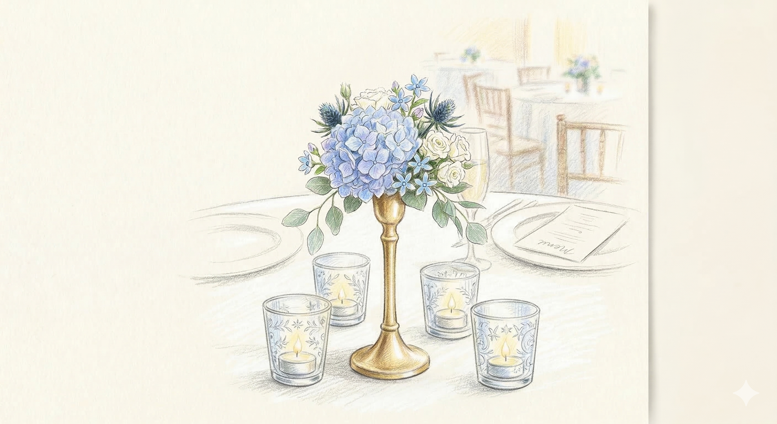 Sketch of floral design