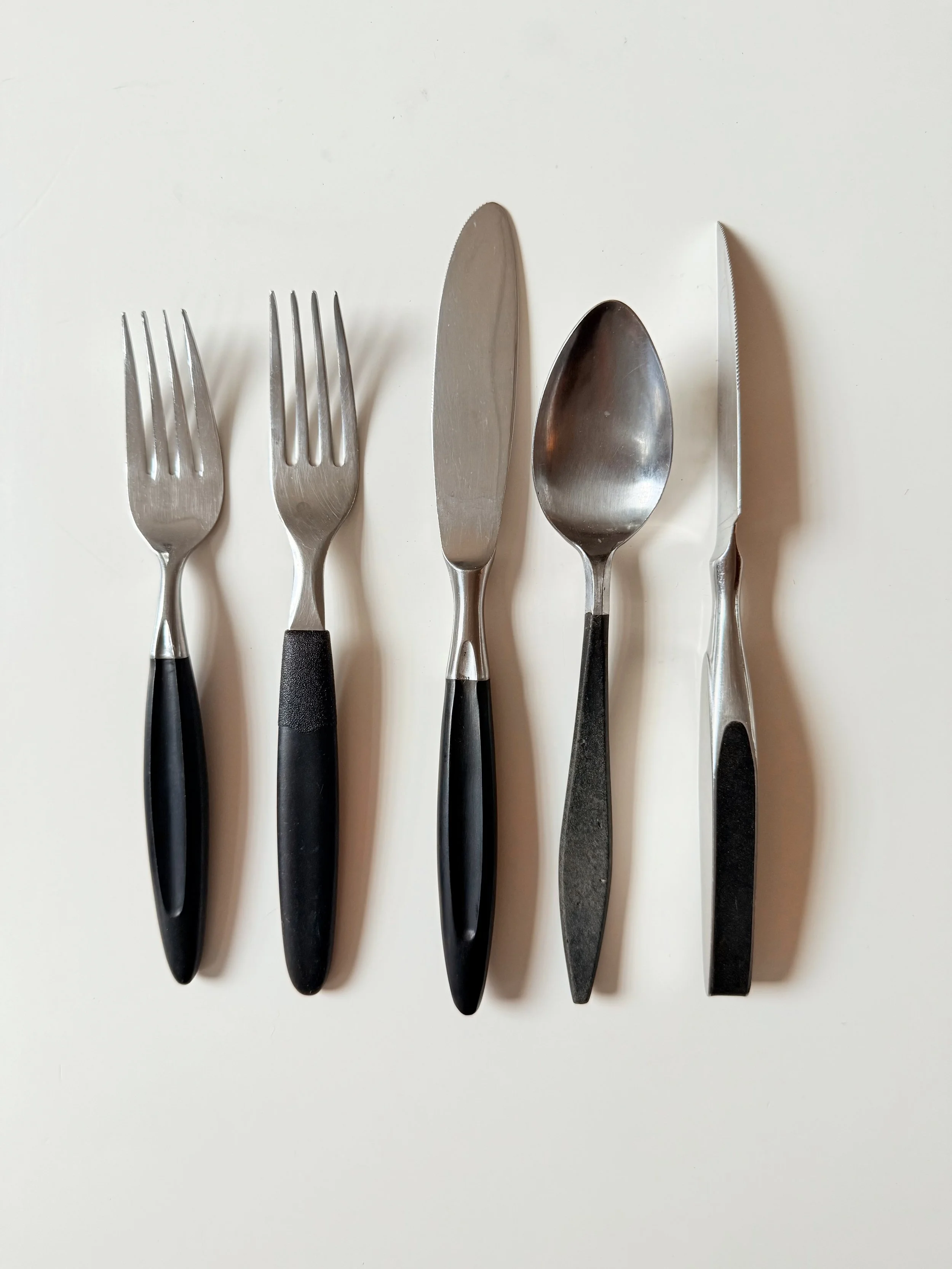 Mix & Match Chrome and Black Wood Flatware