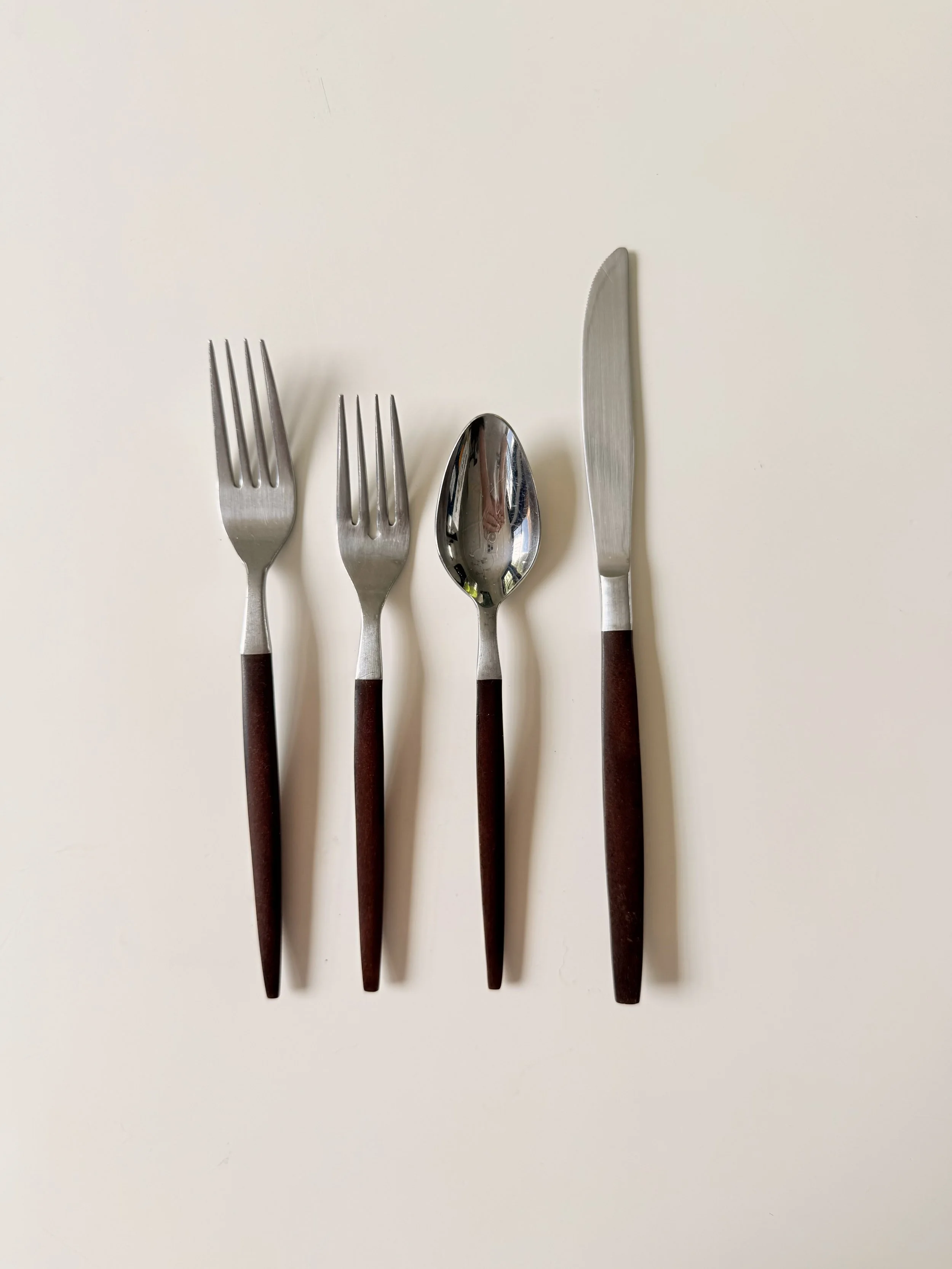Walnut and Chrome Flatware