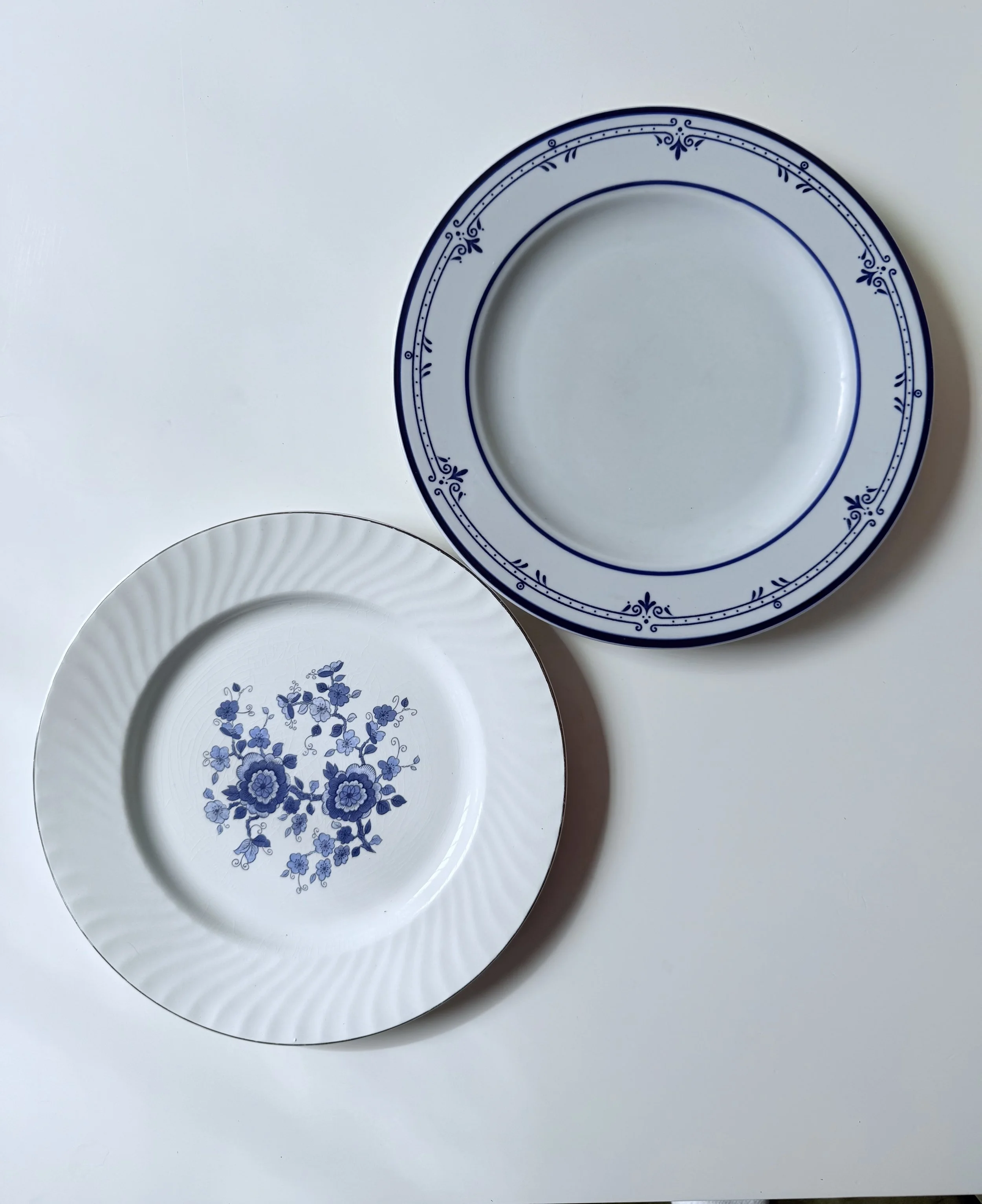 BLUE + WHITE DINNER PLATES