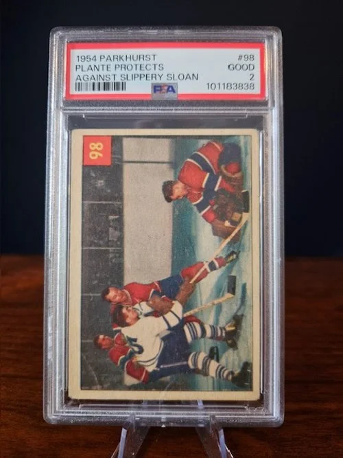 1954 Parkhurst Plante Projects Against Slippery Sloan #98 - PSA 2