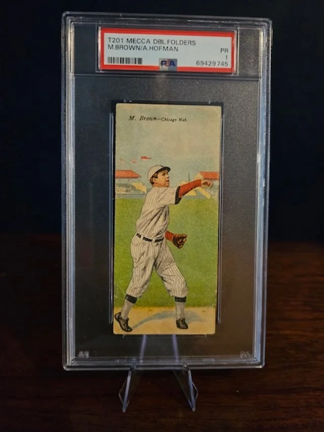 T201 Mecca DBL. Folders Mordecai Brown & Arthur Hofman 1911 - PSA 1