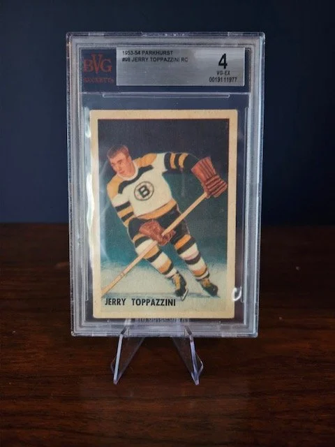 1953-54 Parkhurst Jerry Toppazzini Rookie Card - Beckett 4