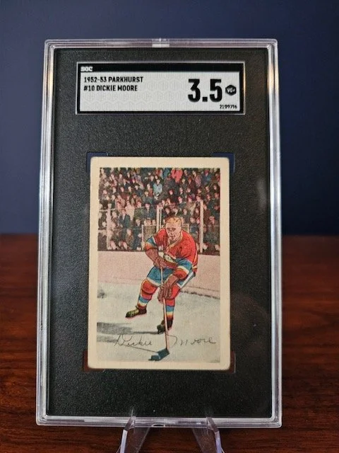Vintage 1952-53 Parkhurst Dickie Moore SGC 3.5 Hockey Card