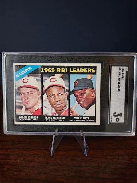 1966 Topps #219 N.L. RBI Leaders Card - SGC 3