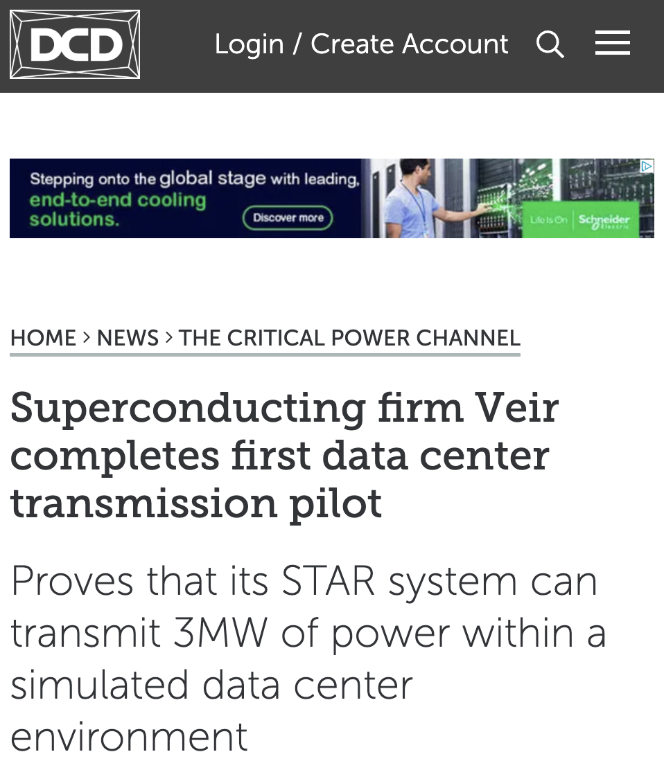 VEIR featured on Data Center Dynamics