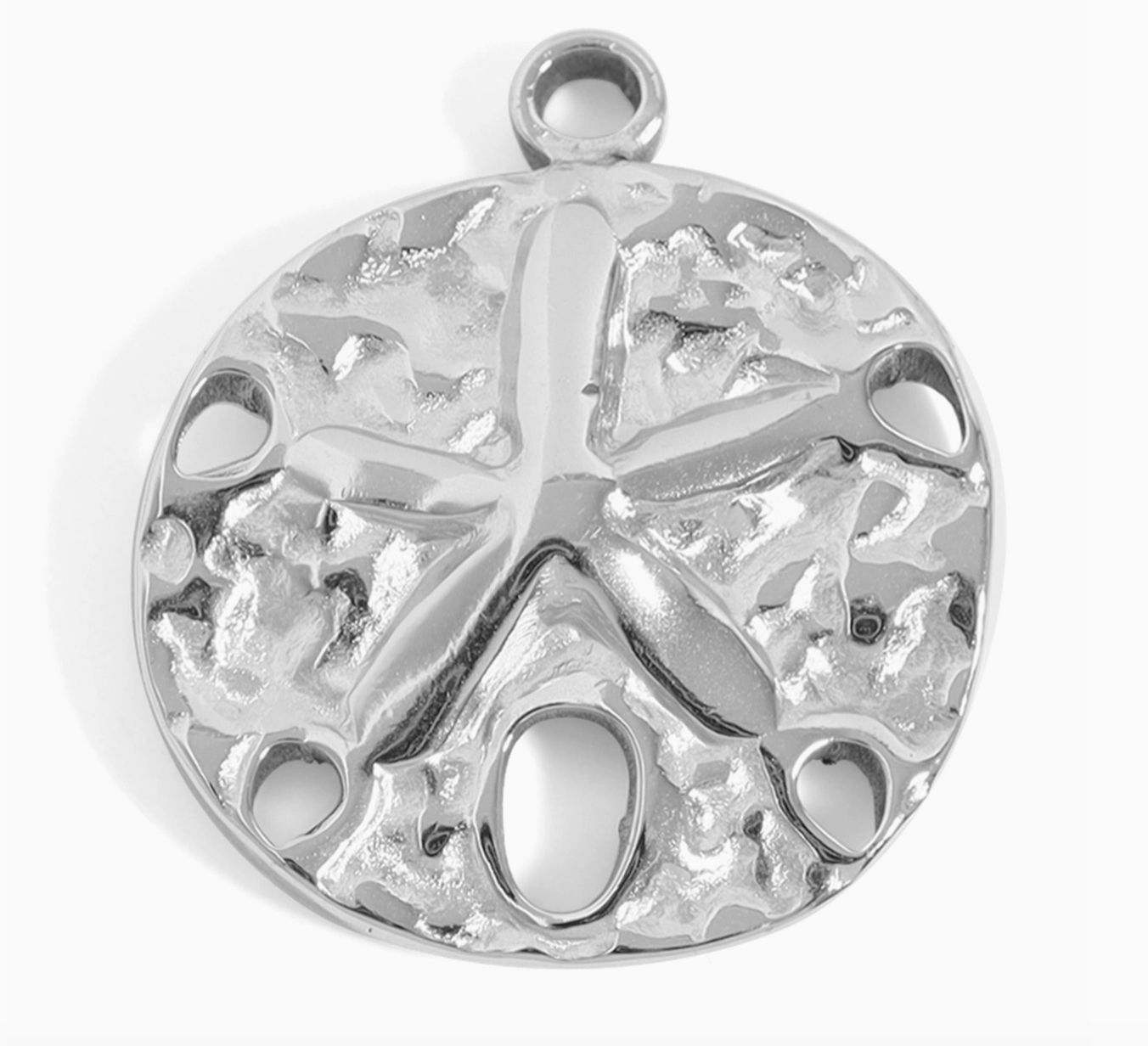 Silver sand dollar charm