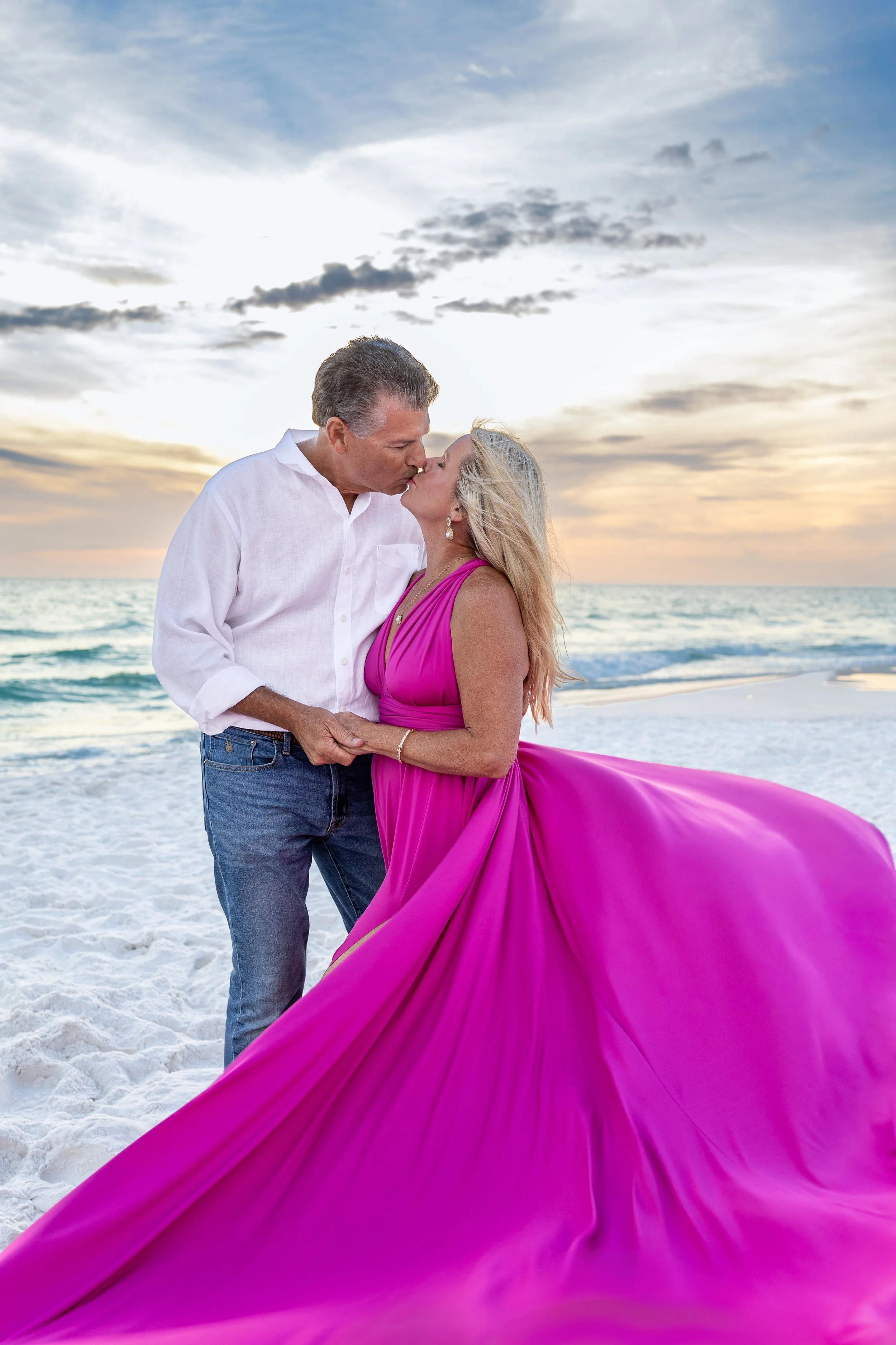 couples flying dress photoshoot Florida 30A