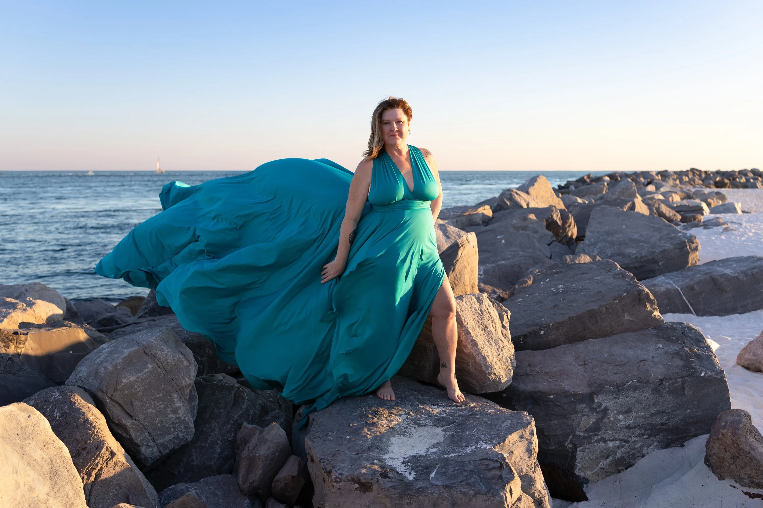 flying dress photoshoot jetties Florida