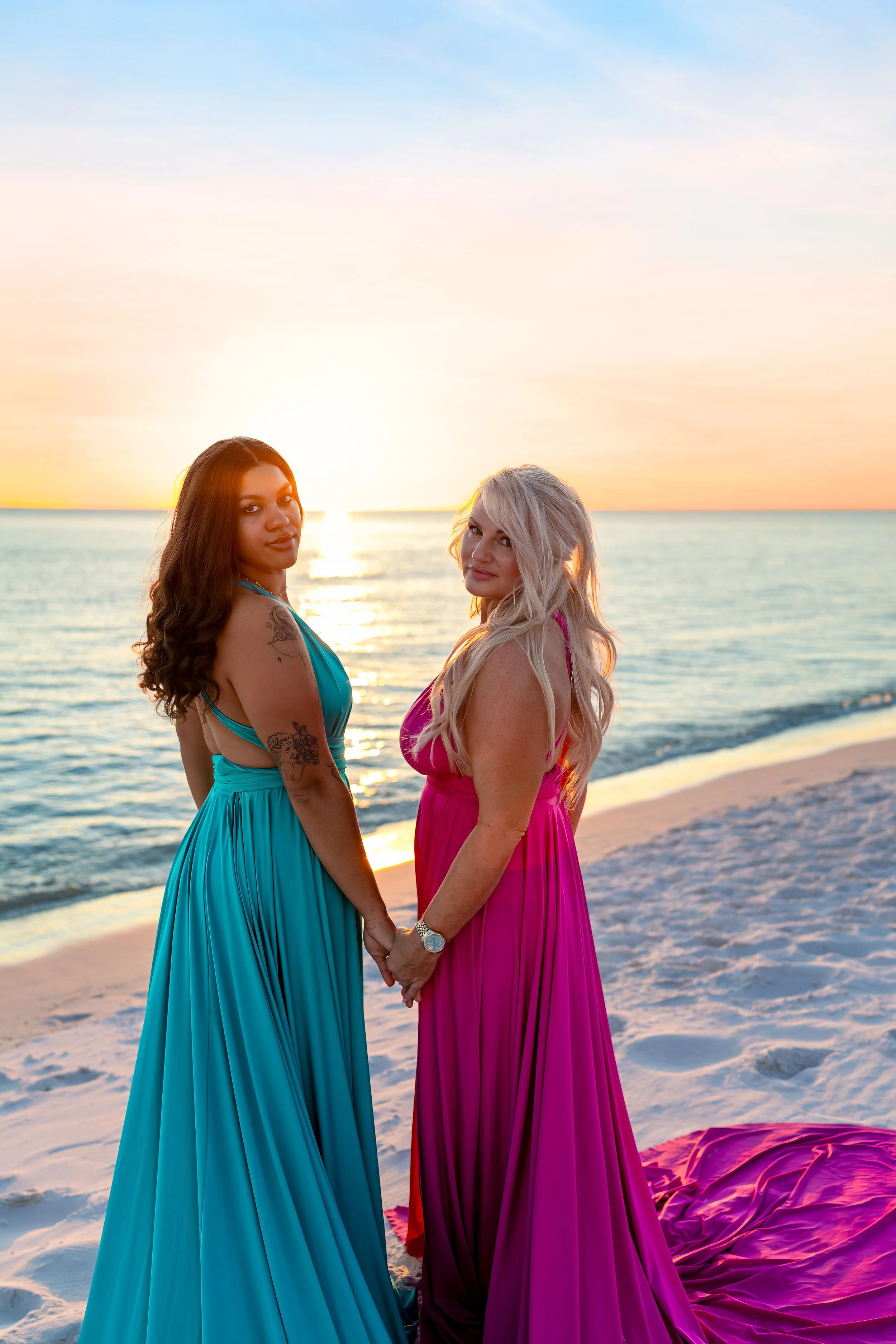 Mother and daughter flying dress photoshoot Florida 30A