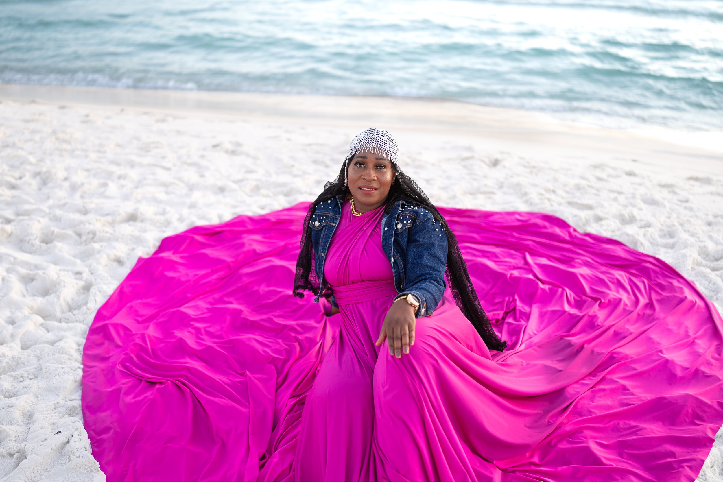 hijabi flying dress photoshoot Florida Arab dress