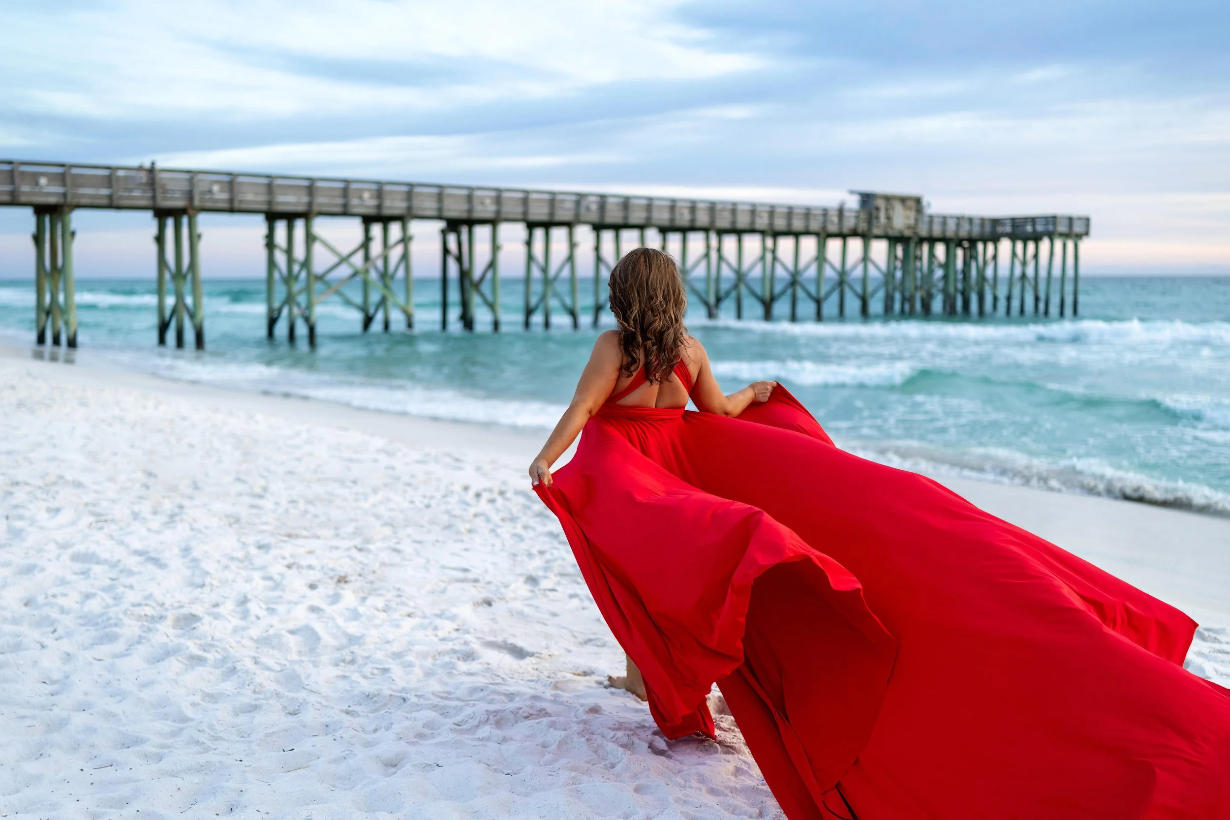red flying dress Florida 30A