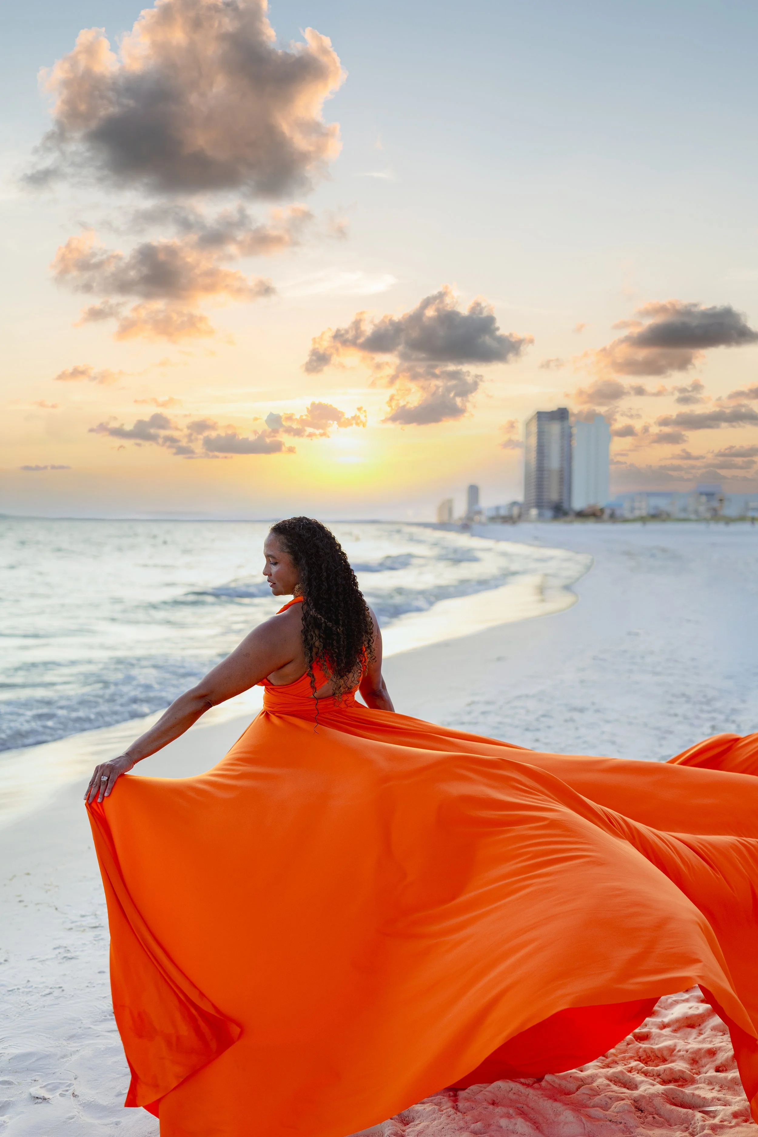 Orange flying dress