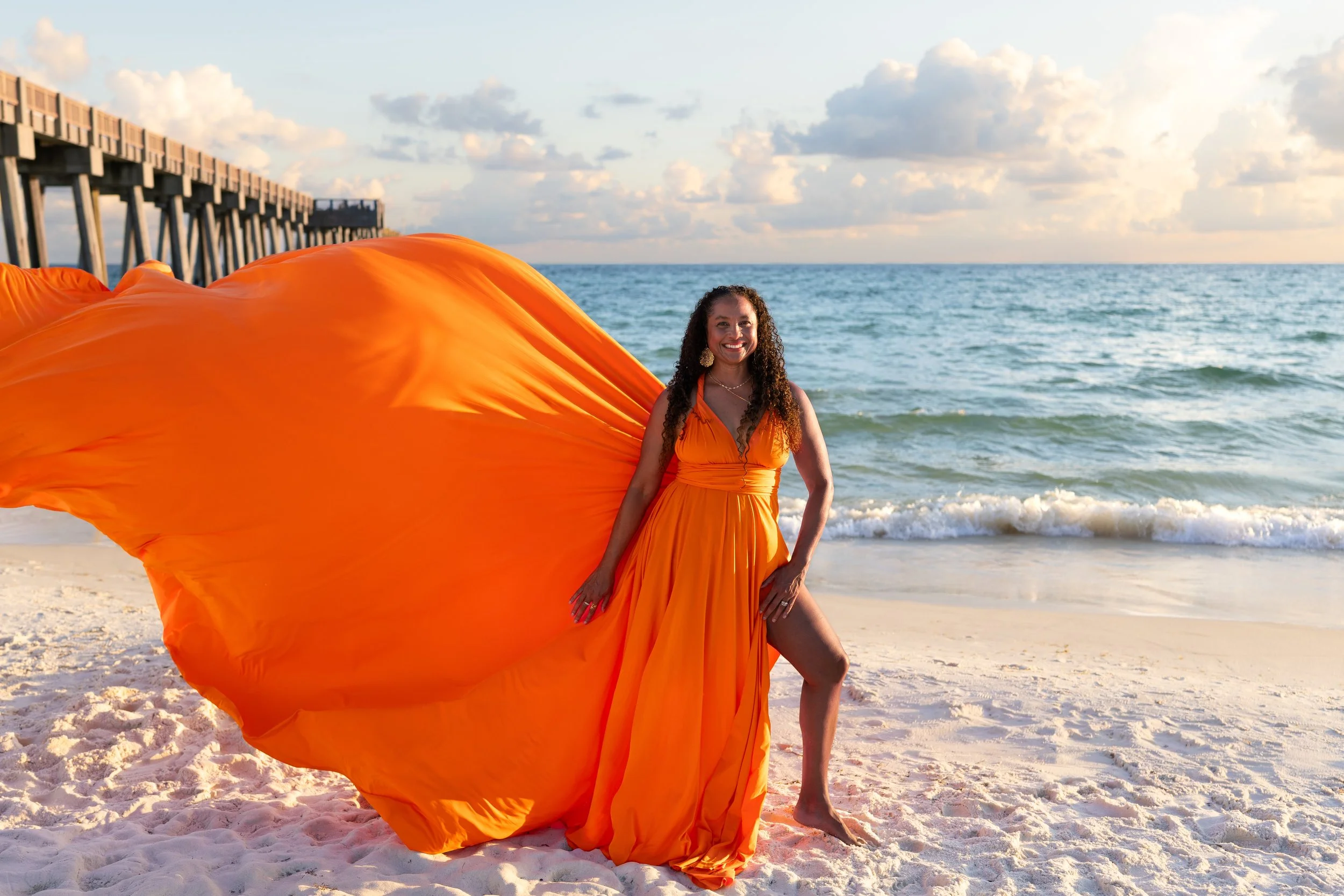 Panama City Beach flying dress photoshoot