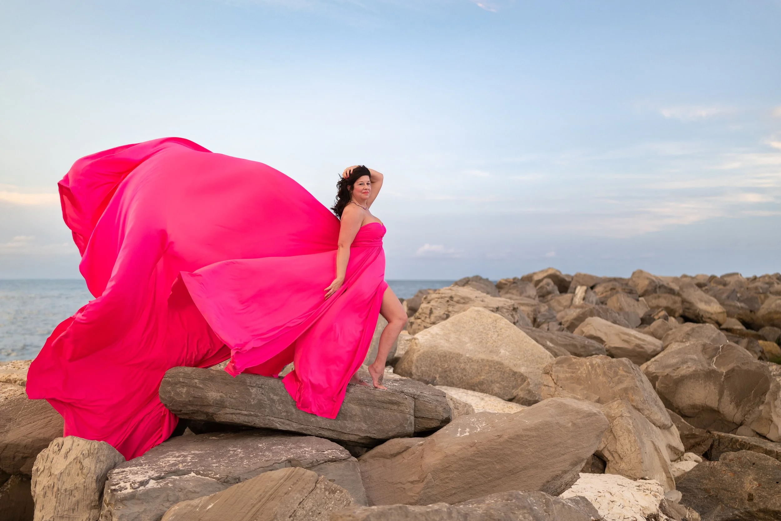 Hot pink flying dress