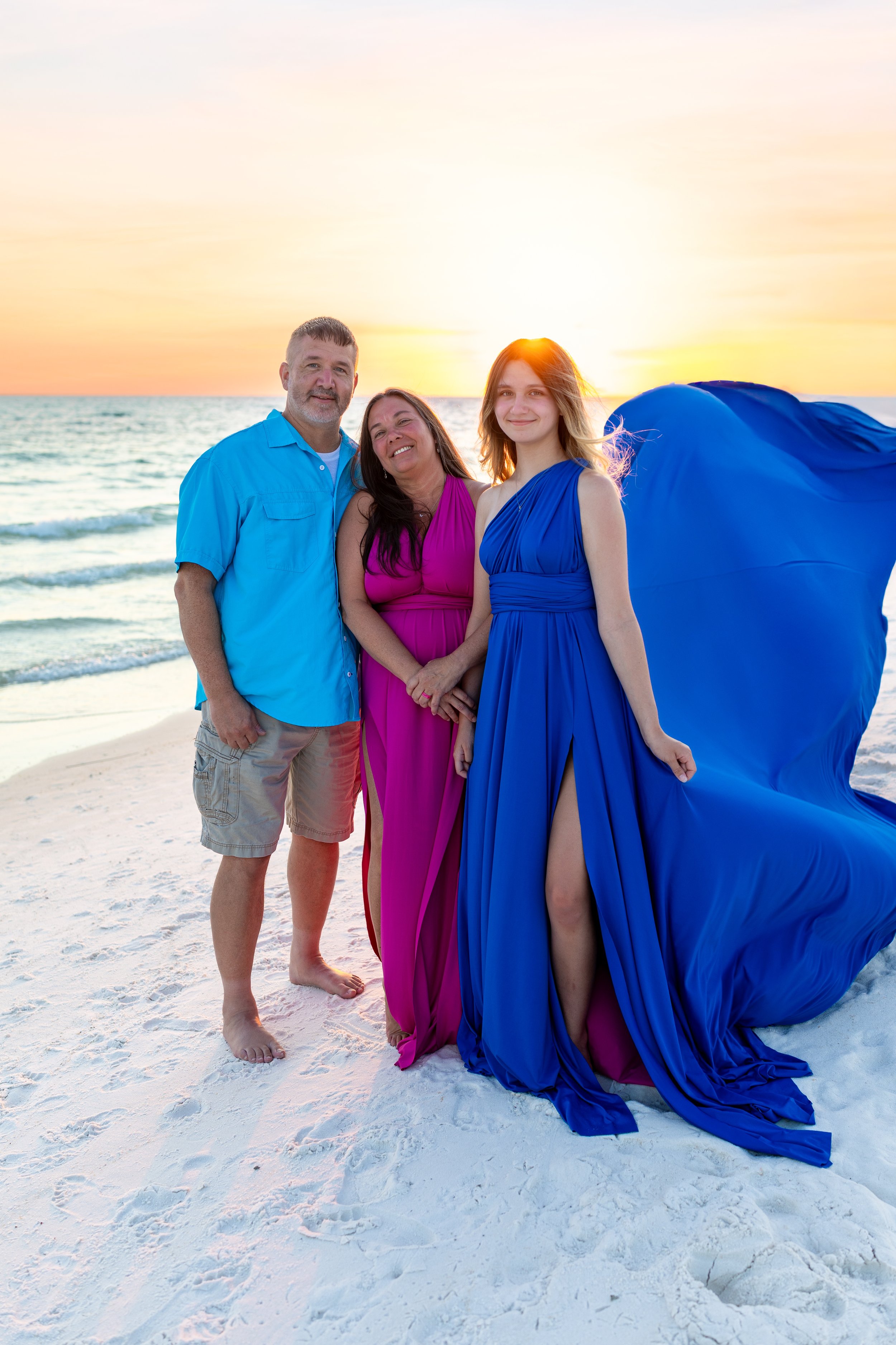 family flying dress photoshoot 