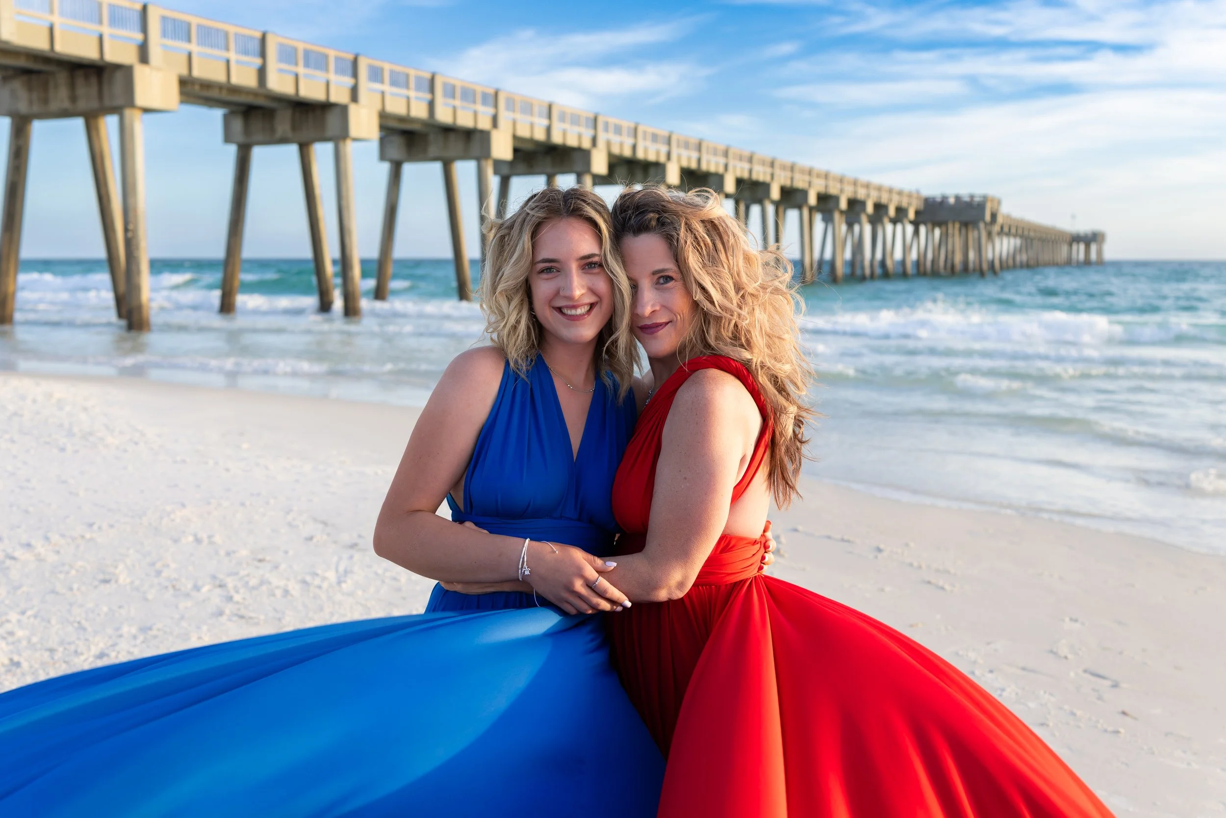 mother-daughter flying dress photoshoot Florida panhandle