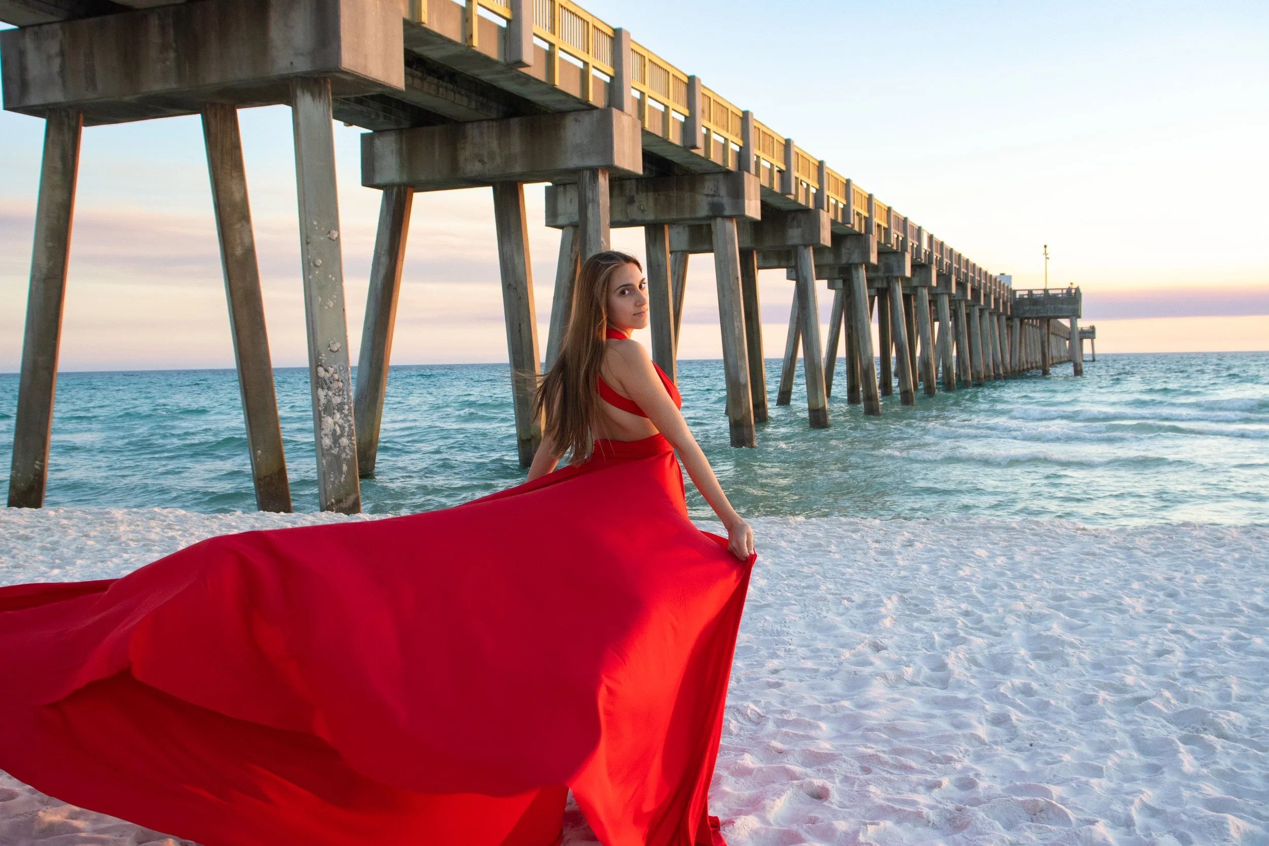 Red flying dress