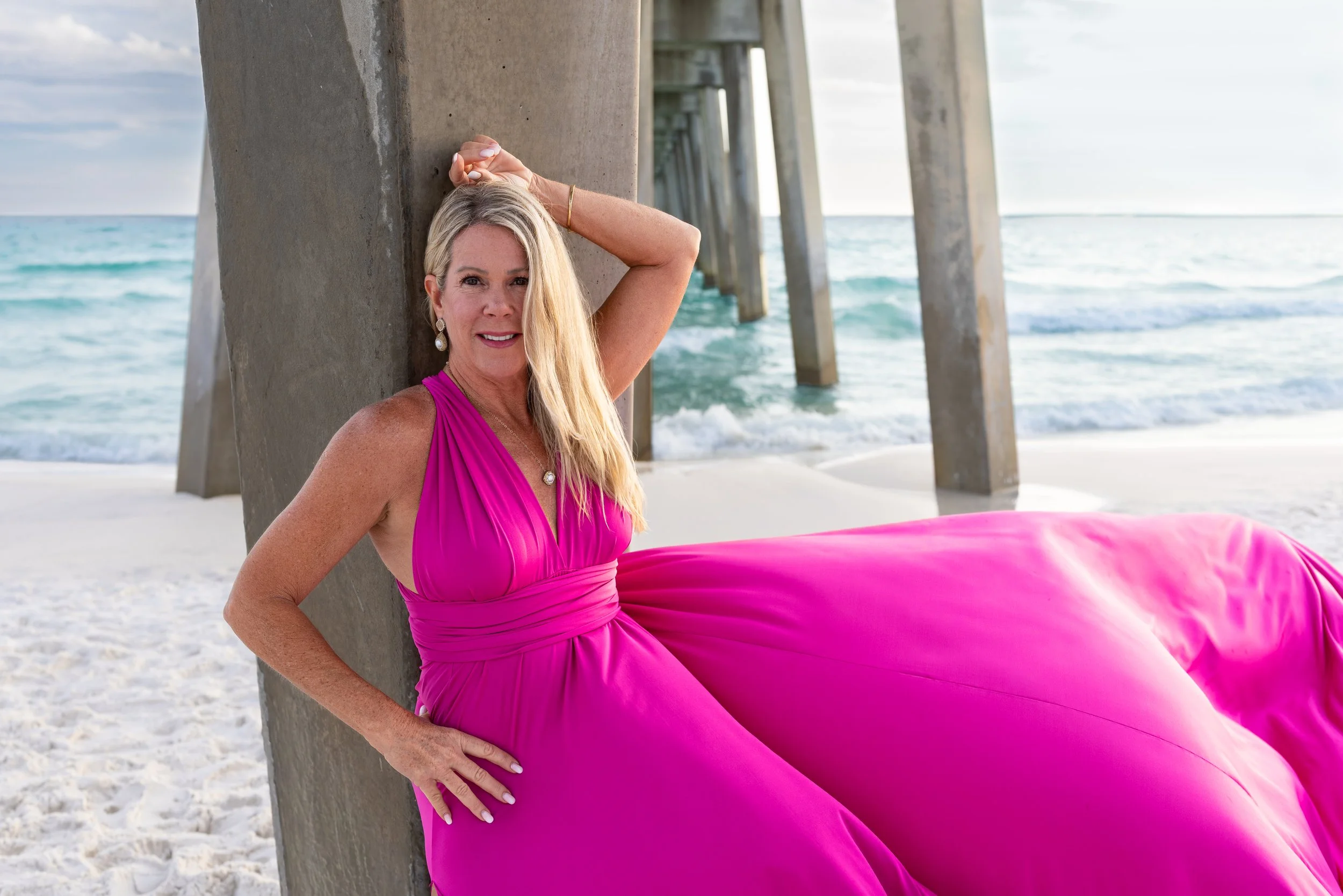 Blonde hair flying dress Florida PCB