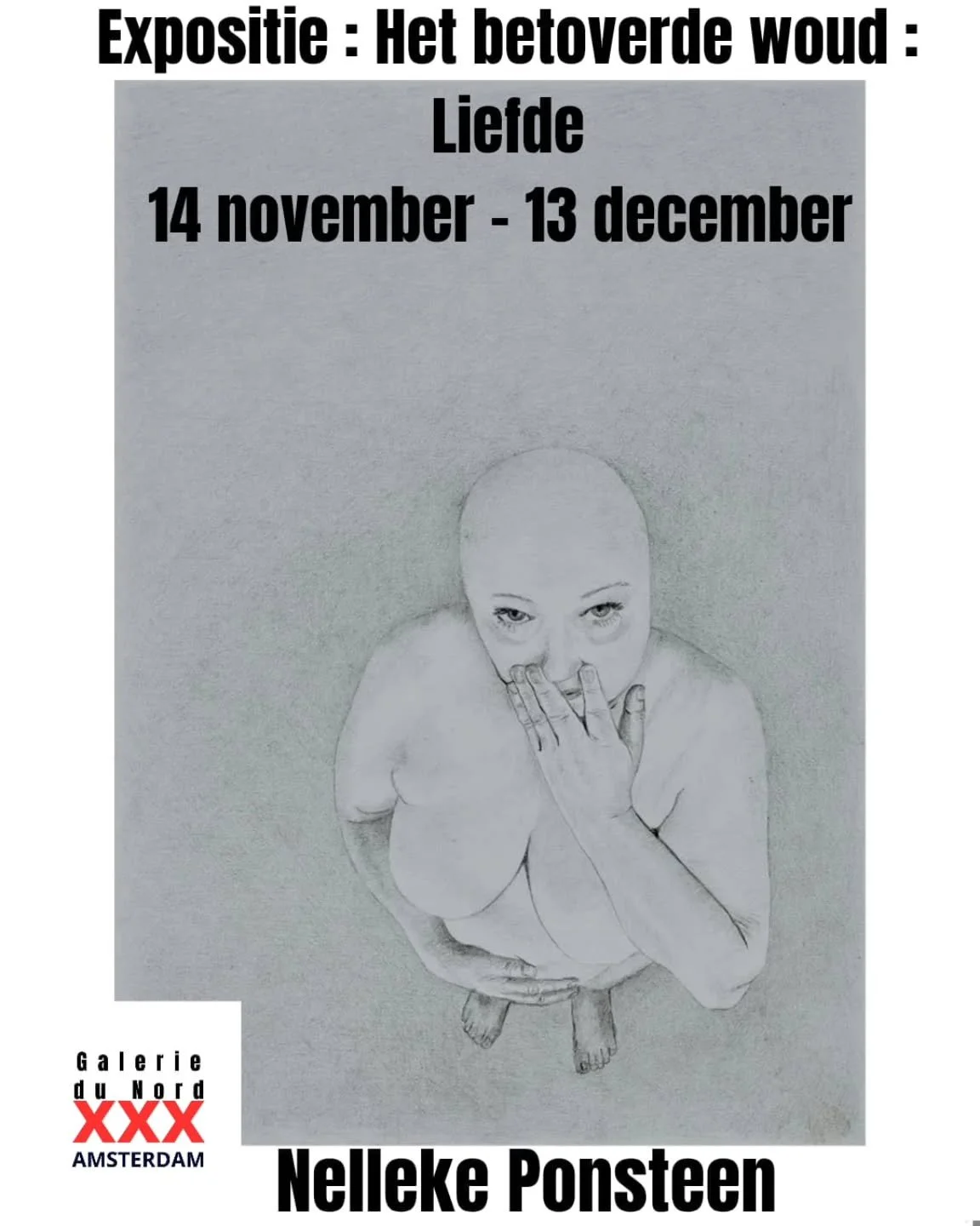 In her drawings, Nelleke Ponsteen explores the language of the body. The expression of the vulnerable naked body has its own language. Tough, vulnerable, and still, her women are tenderly depicted in small sketches and large drawings, using pencil an