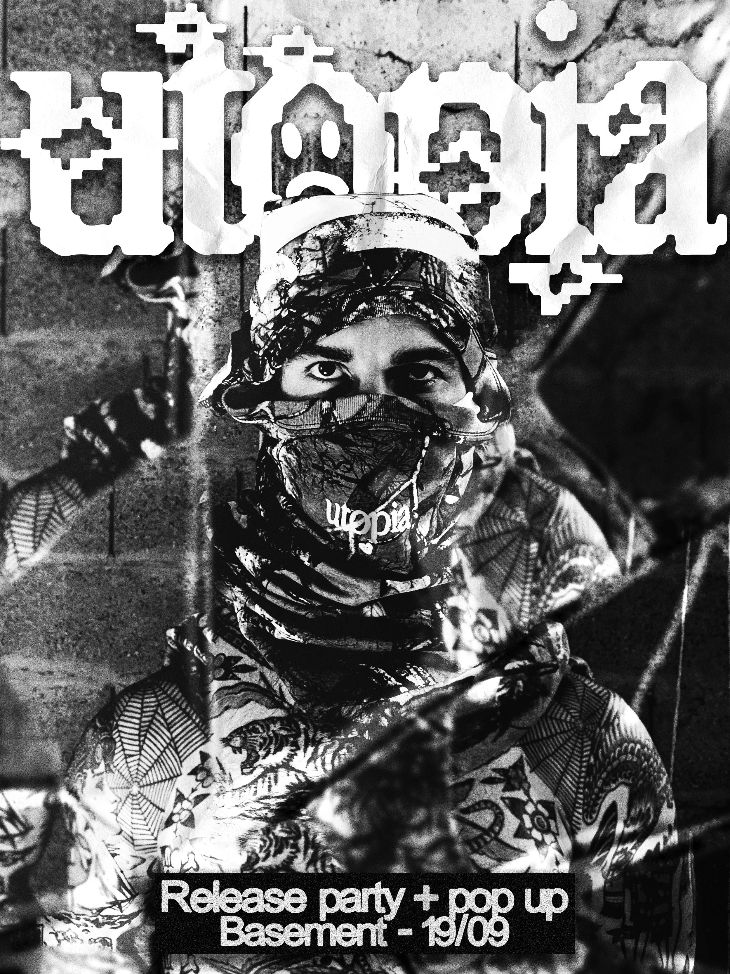 Poster for Utopia Garments release party , 2025