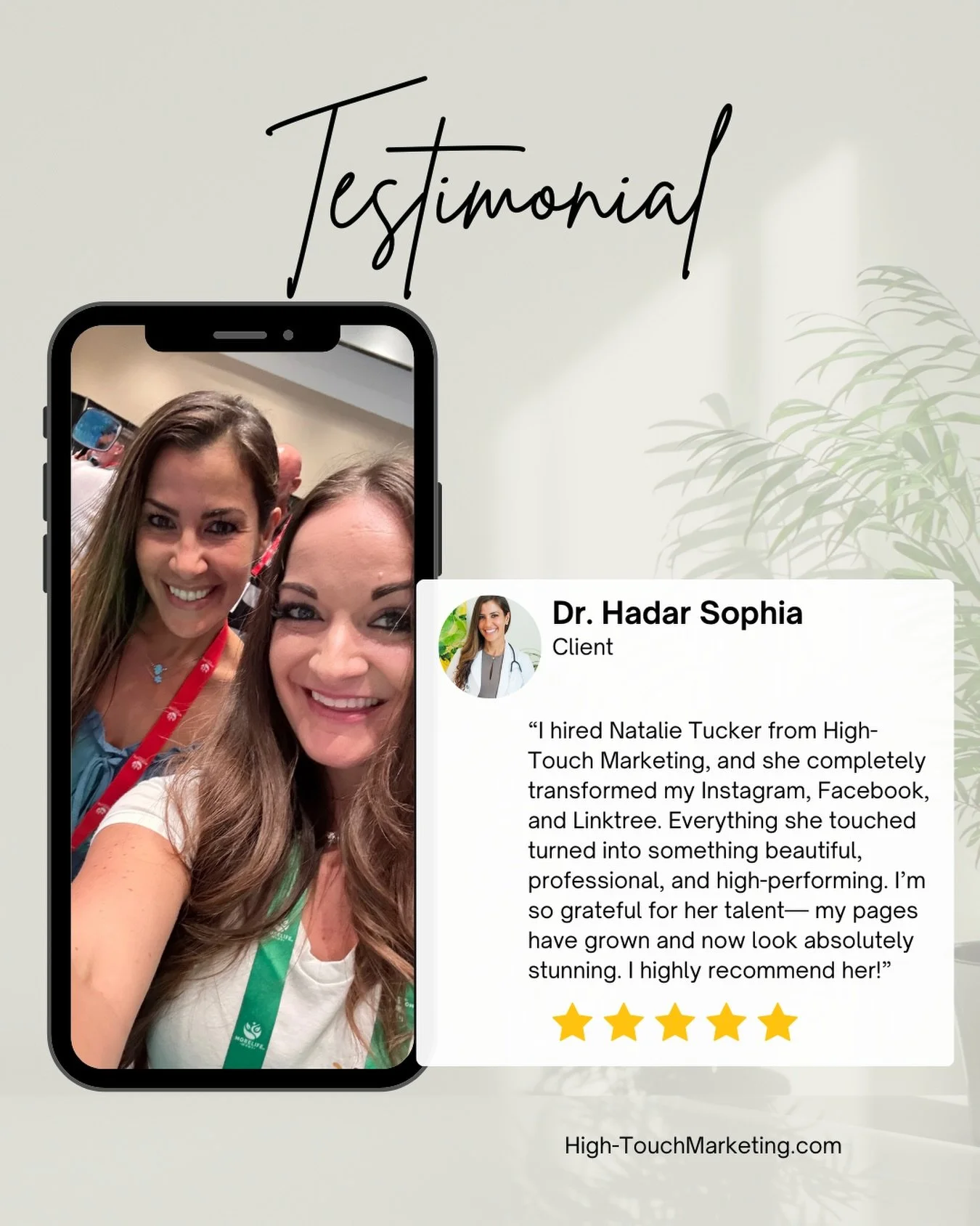 Client love will always be my favorite kind of content 🫶
Helping incredible powerhouses turn their online presence into something beautiful, strategic, and high-performing is exactly why High-Touch Marketing exists.
Grateful for clients who trust th