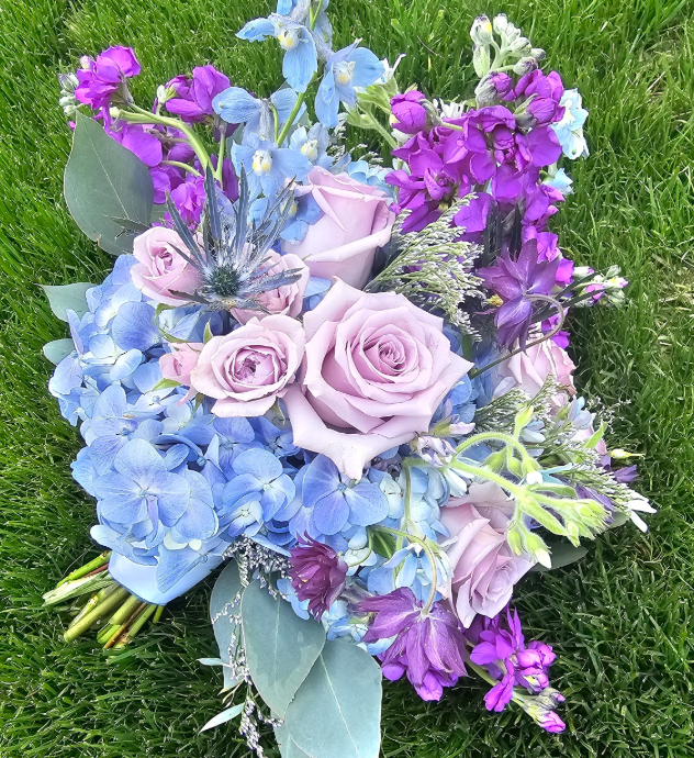 Wedding Flower Bouquet NH Purple Blue