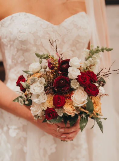Fall wedding bouquet NH Mass