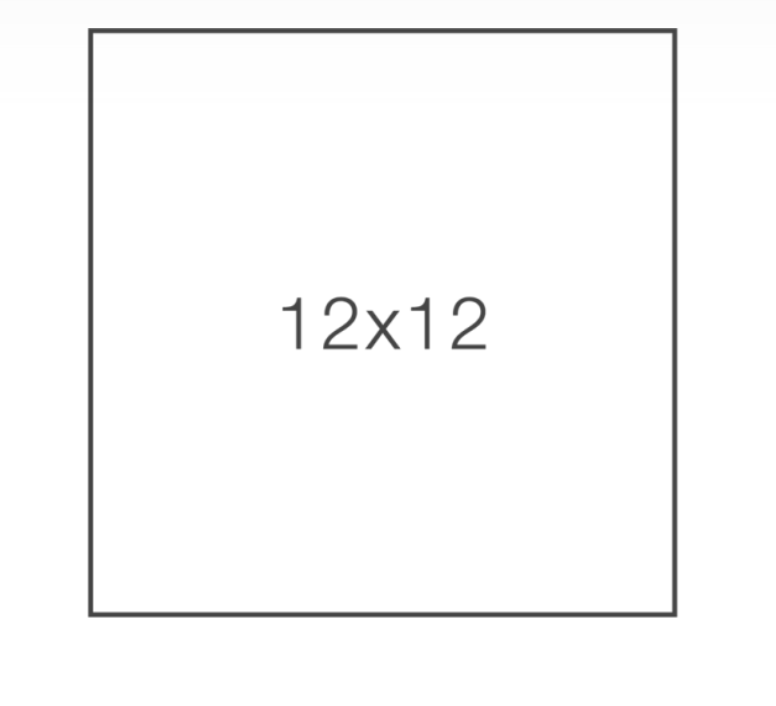 Square with "12x12" written inside