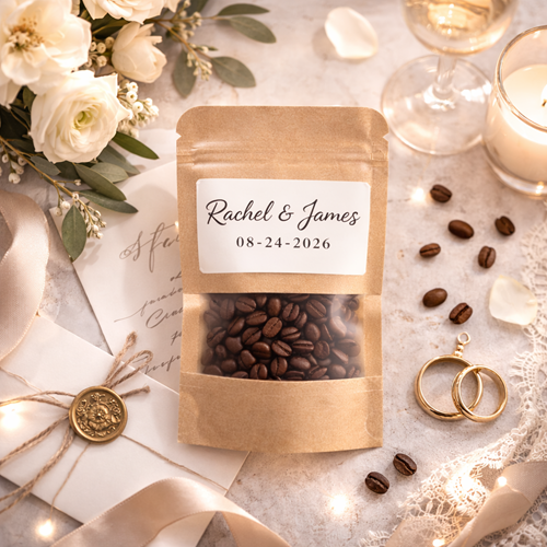 Personalized wedding coffee favor bags