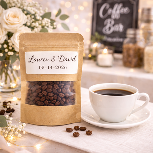 Wedding coffee bar favor display