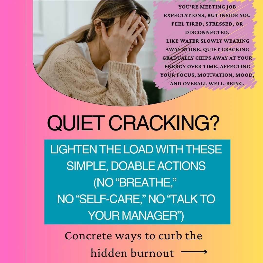 Practical ways to help with this hidden burnout right now 🫶 #quietcracking #burnout #workwellness