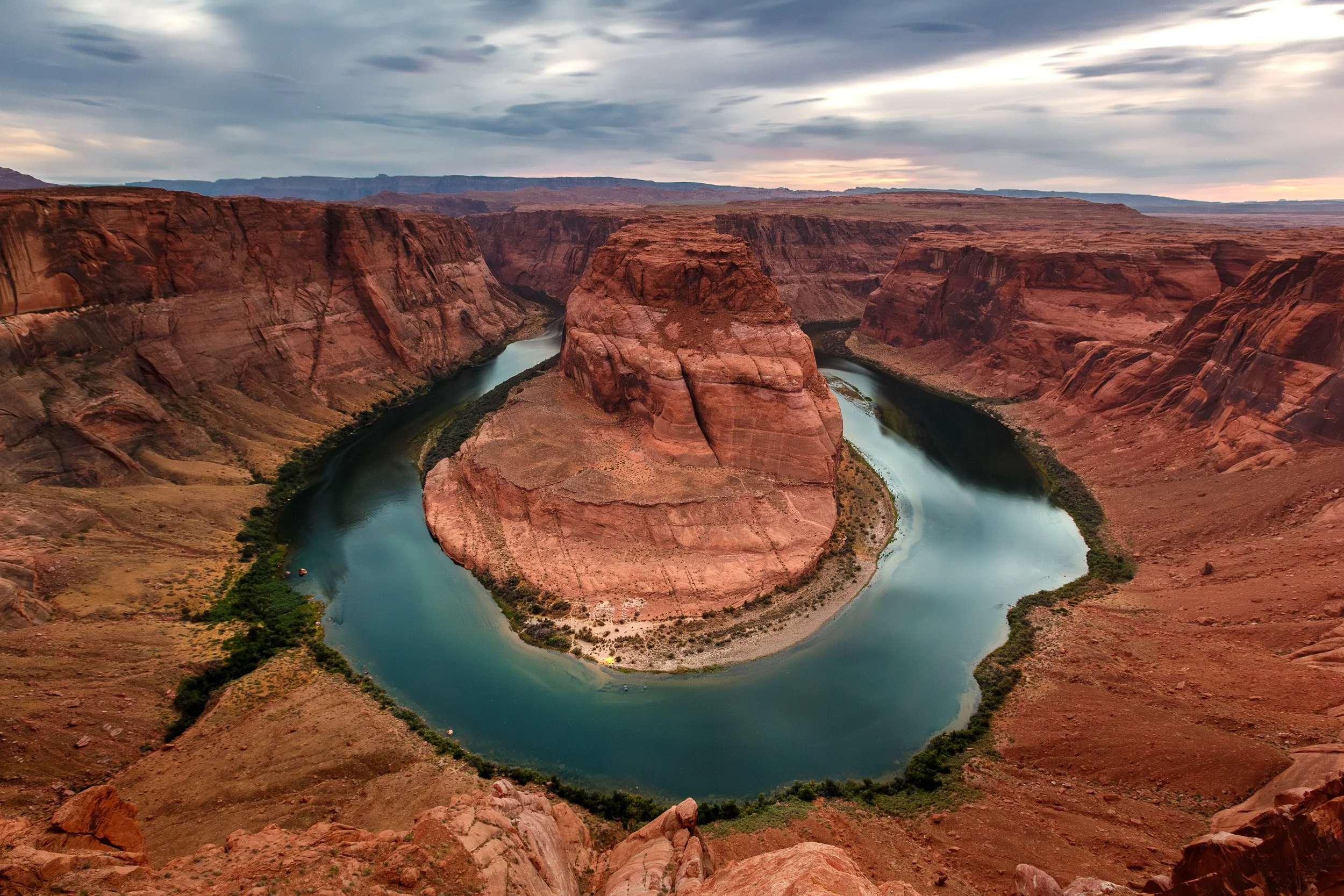 A 3' exposure of Horseshoe Bend, Arizona just before a thunderstorm