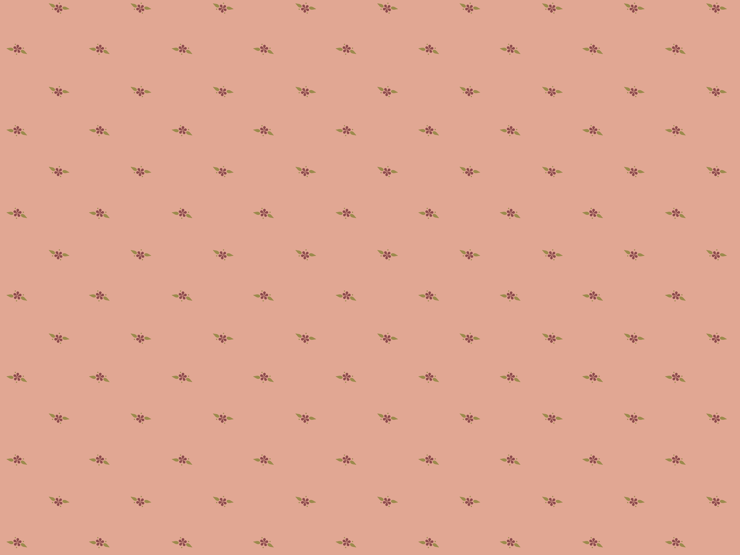 Country Retro Small Flower Pattern - Peach Pink