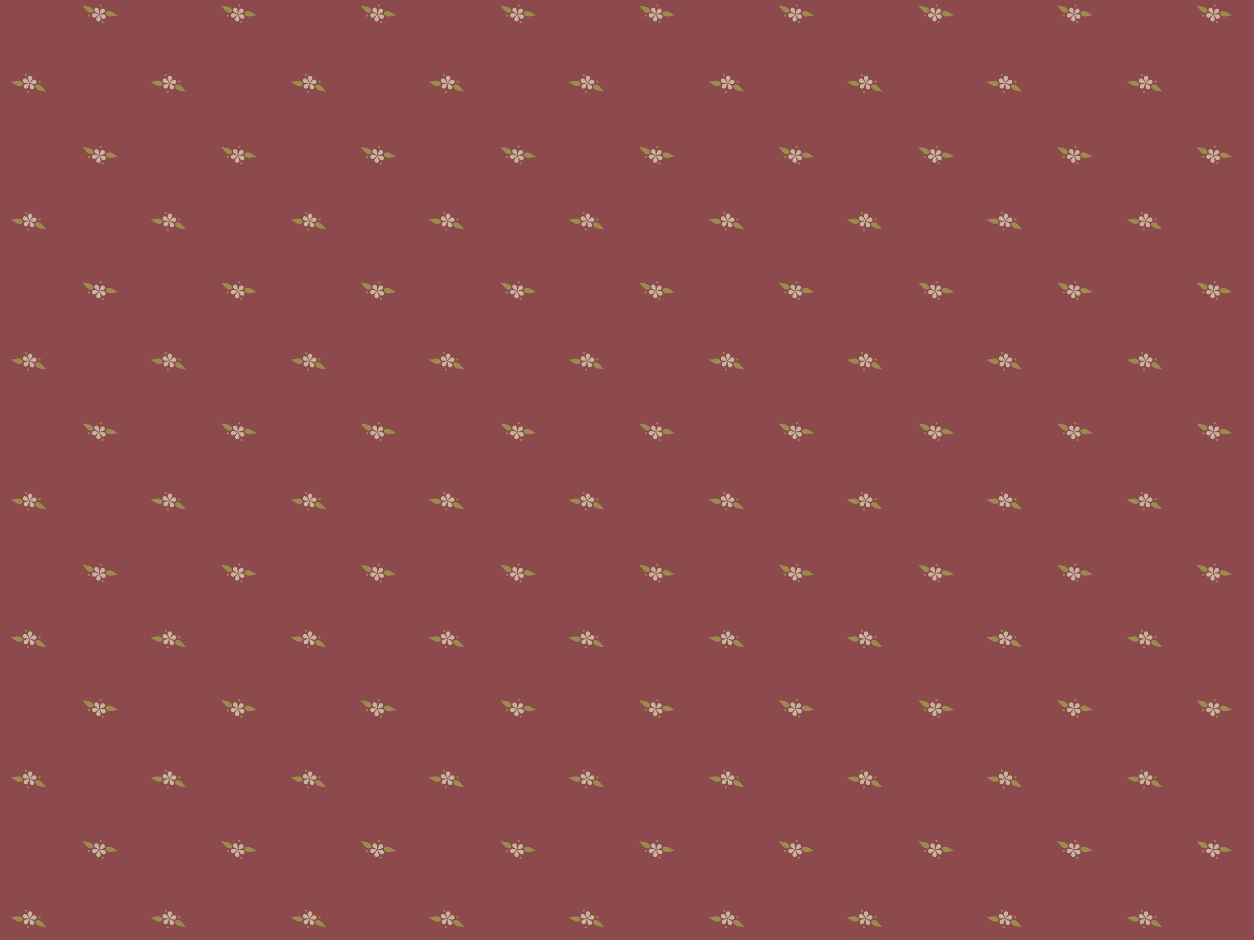 Country Retro Small Flower Pattern - Deep Red