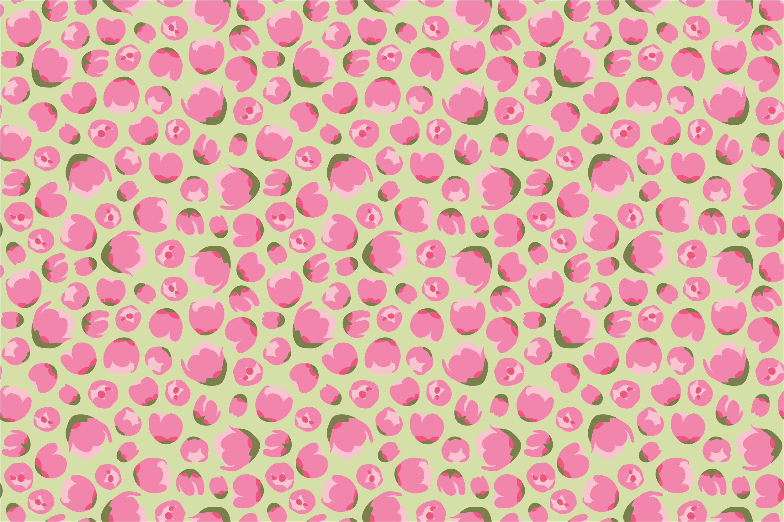 Desert Five-spot Flower Toss Pattern - Light Green.png