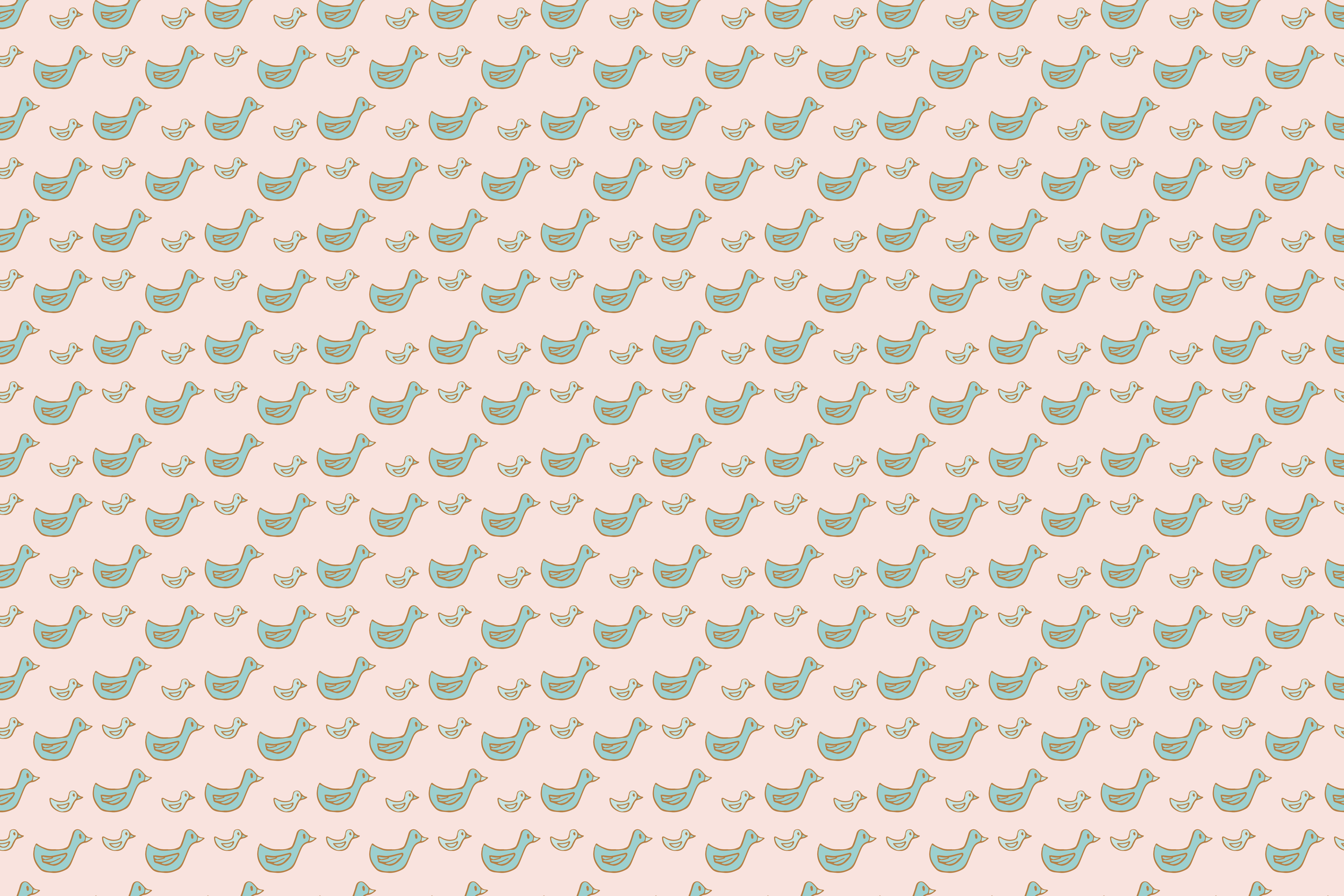 Ducks In A Row Pattern - Pastel Pink