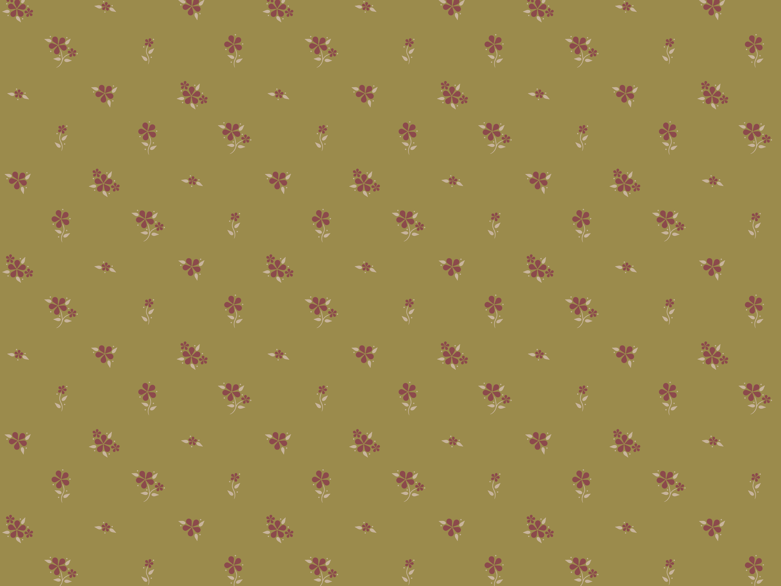 Fabric in Country Retro Flower Pattern - Olive Green.png