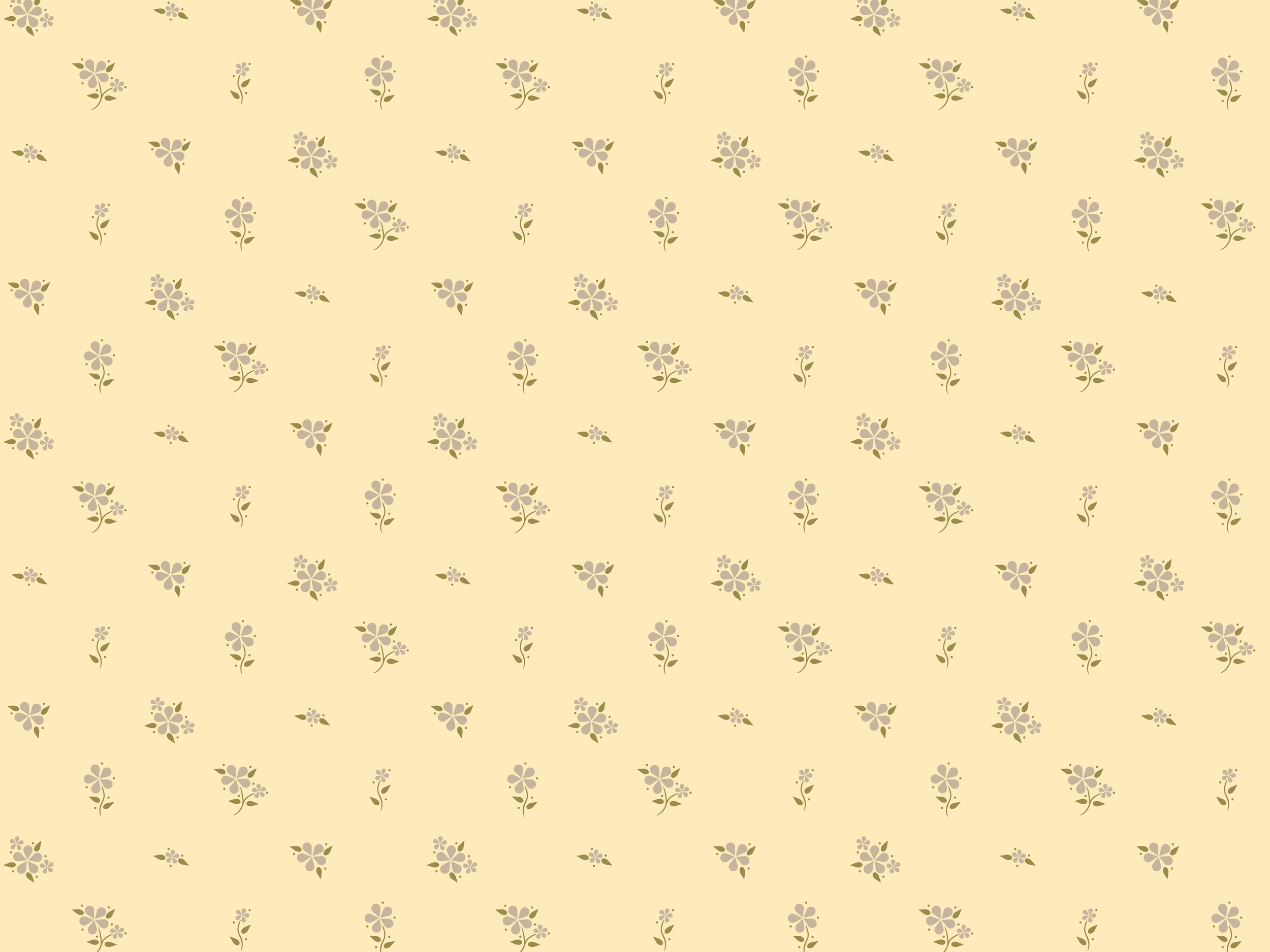 Country Retro Flower Pattern - Yellow