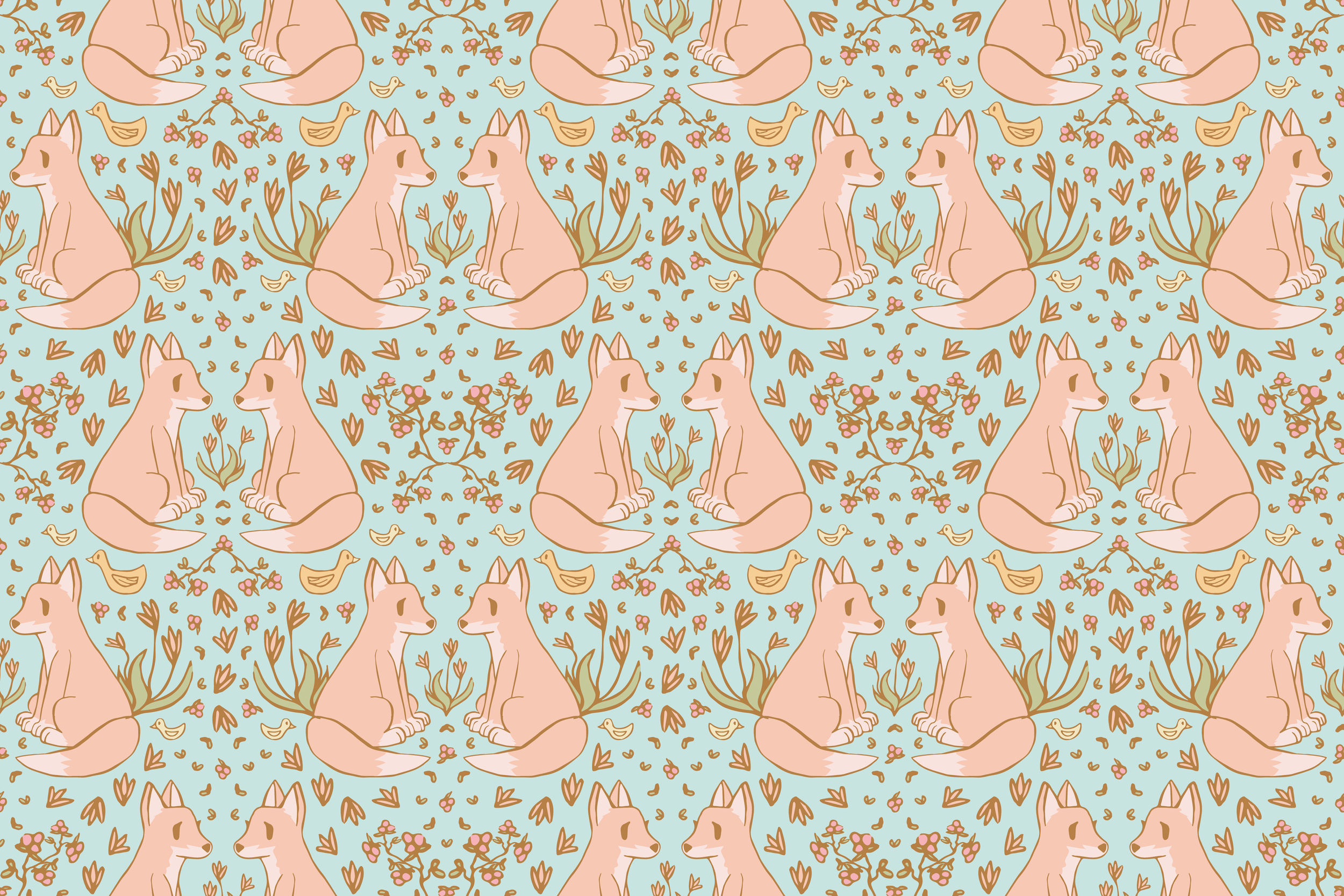 Reflected Fox Pattern - Pastel Blue.png