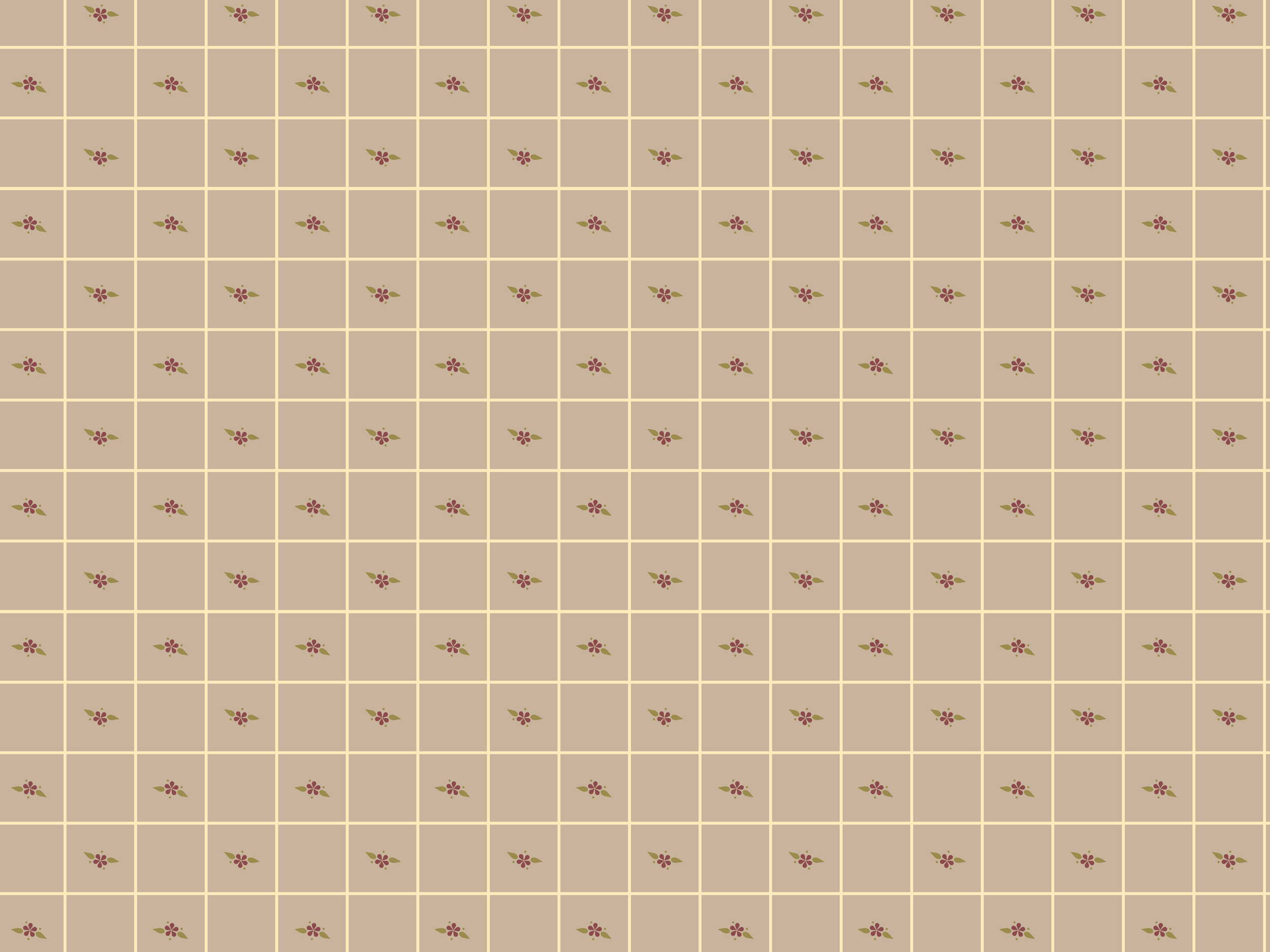 Fabric in Country Retro Small Flower Checkered Pattern - Warm Gray.png