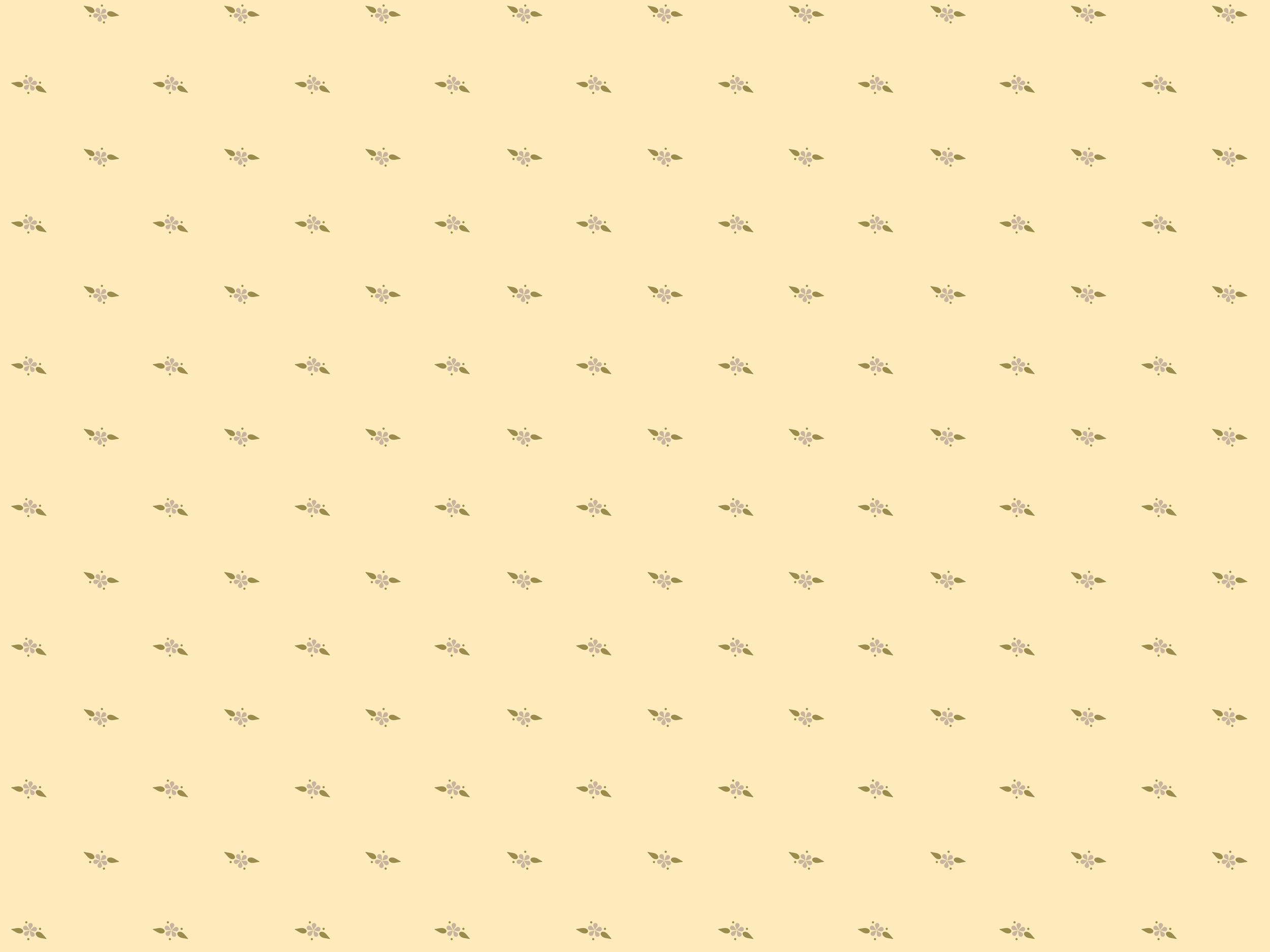 Country Retro Small Flower Pattern - Yellow